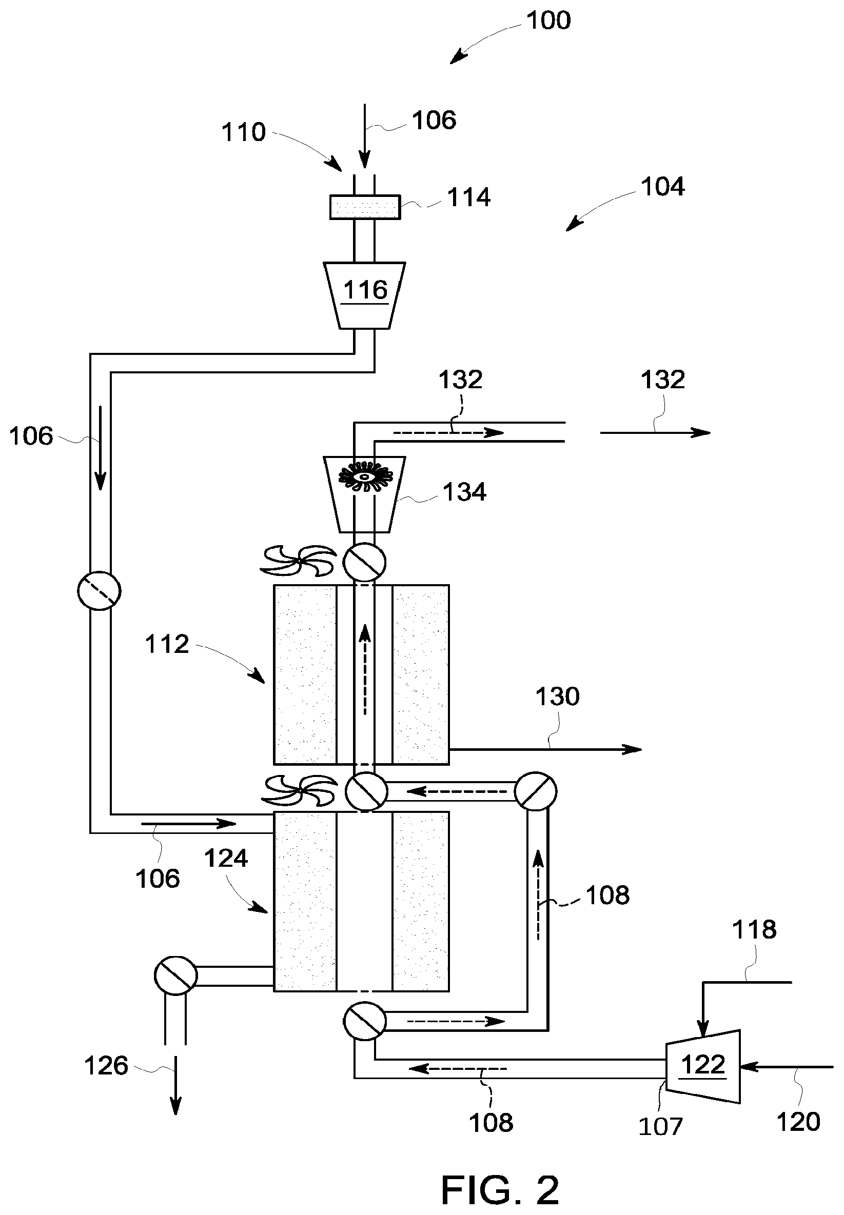 Patent US12320101 Figure 2 – Water recovery system including integrated contactor with thermally-enhanced recovery