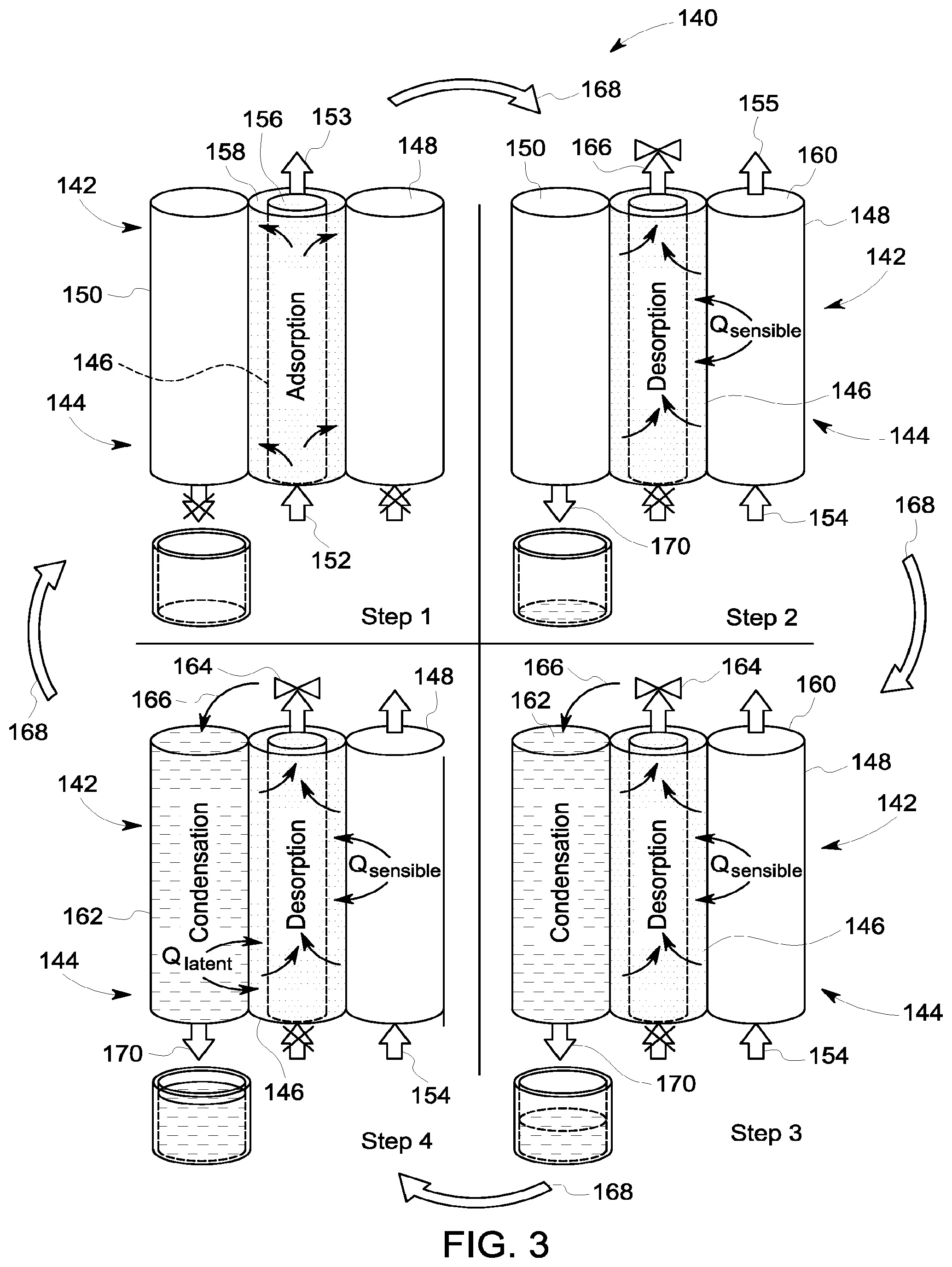 Patent US12320101 Figure 3 – Water recovery system including integrated contactor with thermally-enhanced recovery