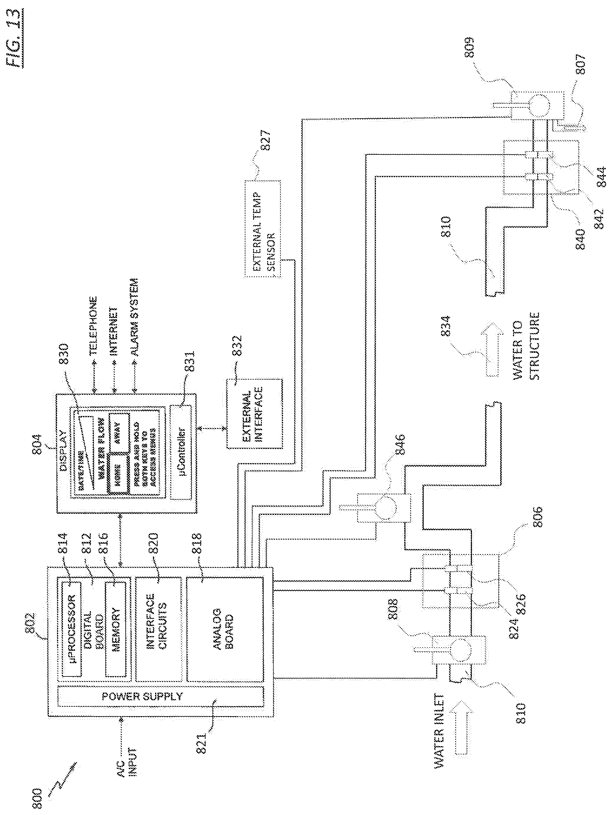 Patent US12320102 Figure 14 – Thermal dispersion flow meter with fluid leak detection and freeze burst prevention