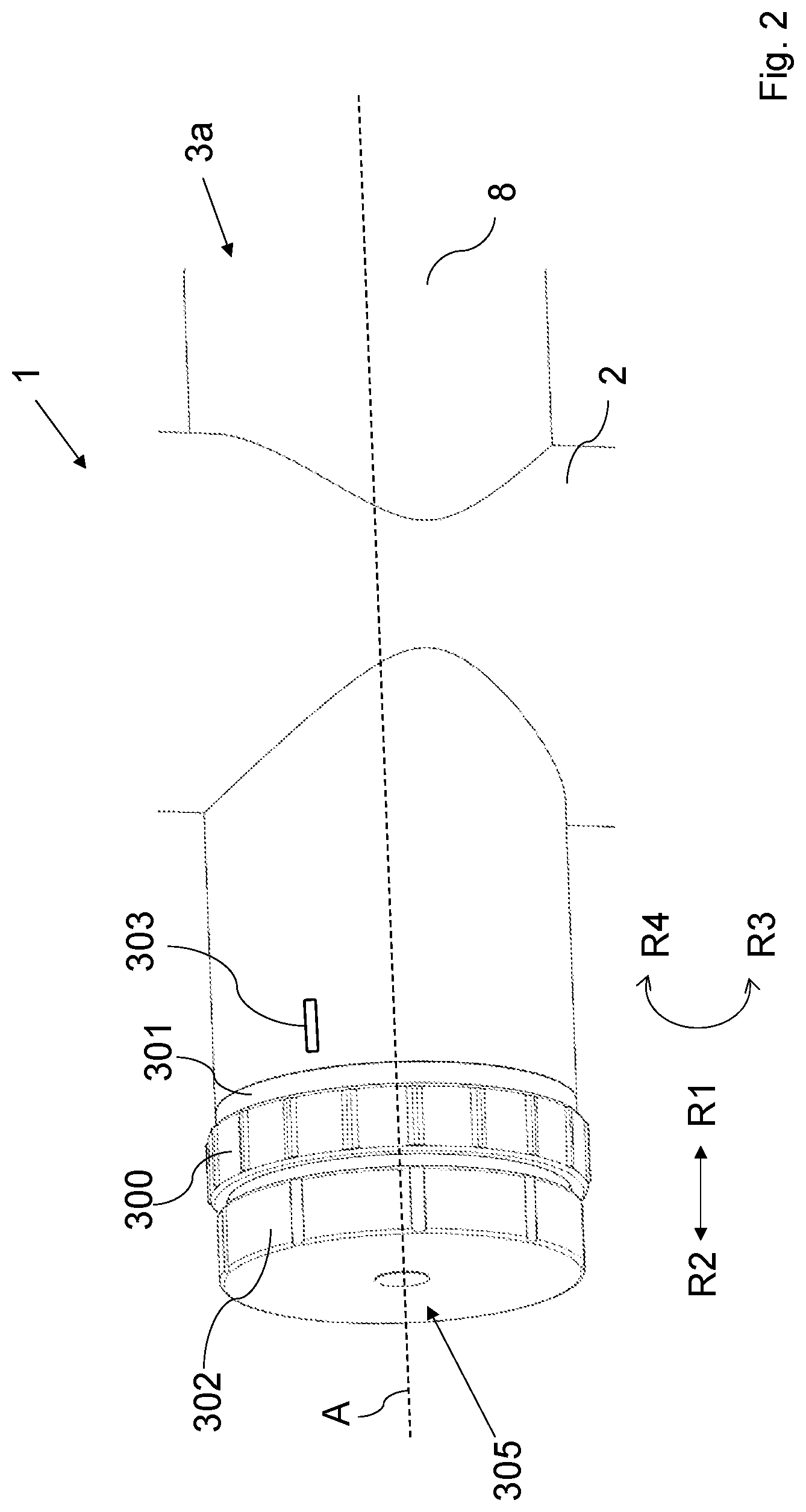 Patent US12320106 Figure 2 – Sanitary system for dispensing treated liquids
