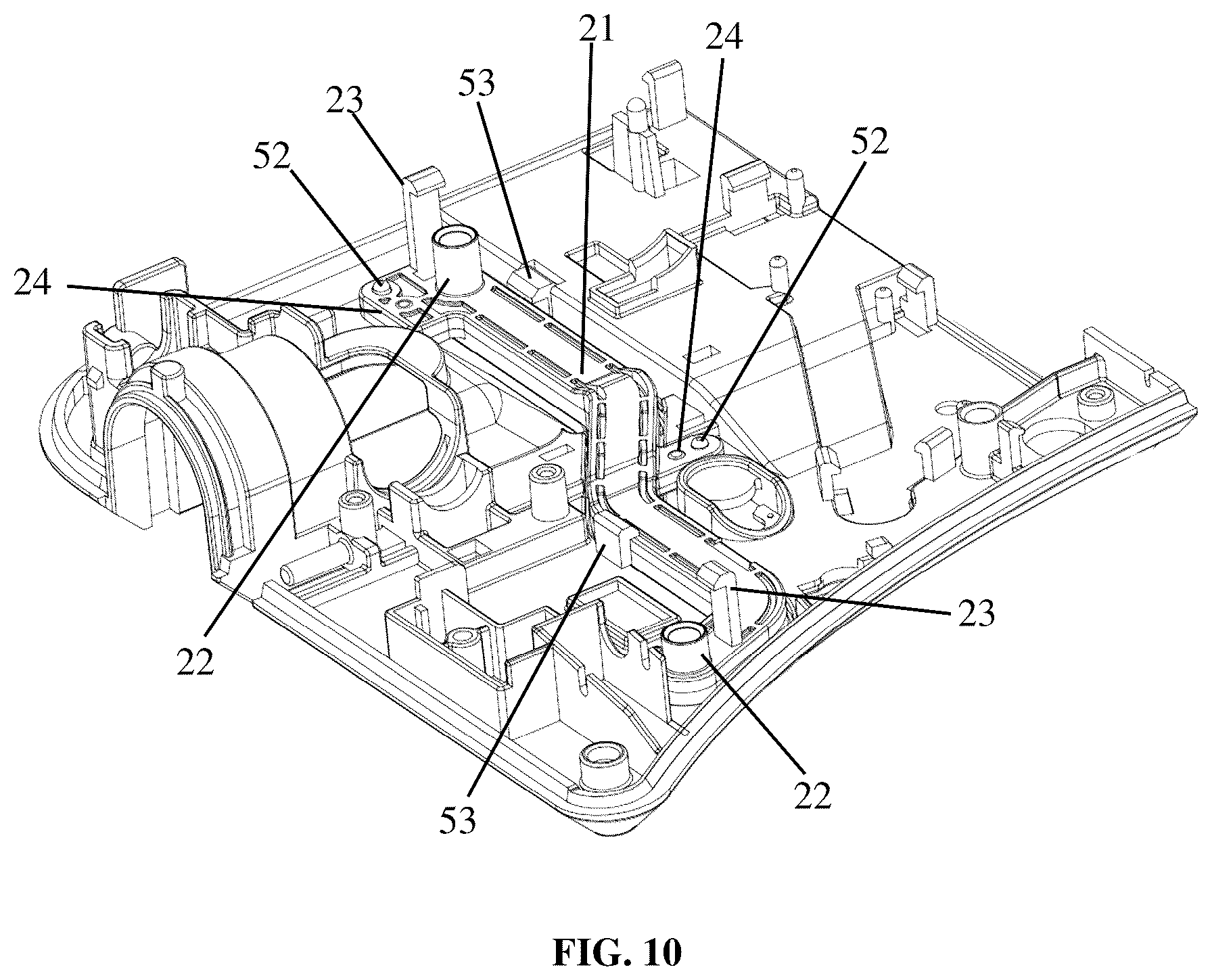 Patent US12320108 Figure 7 – Waterway installation structure in a toilet