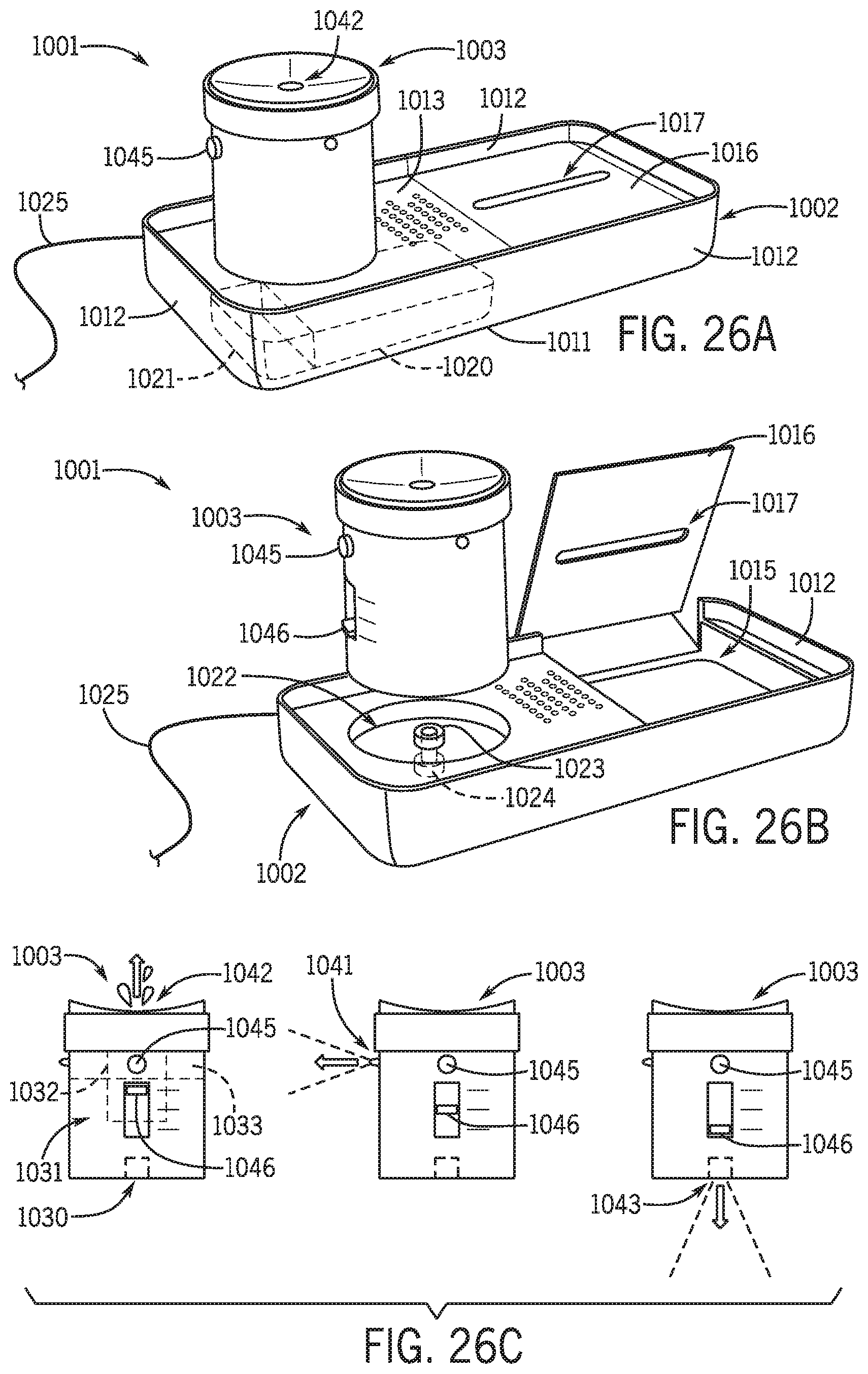 Patent US12320110 Figure 13 – Clean toilet and accessories