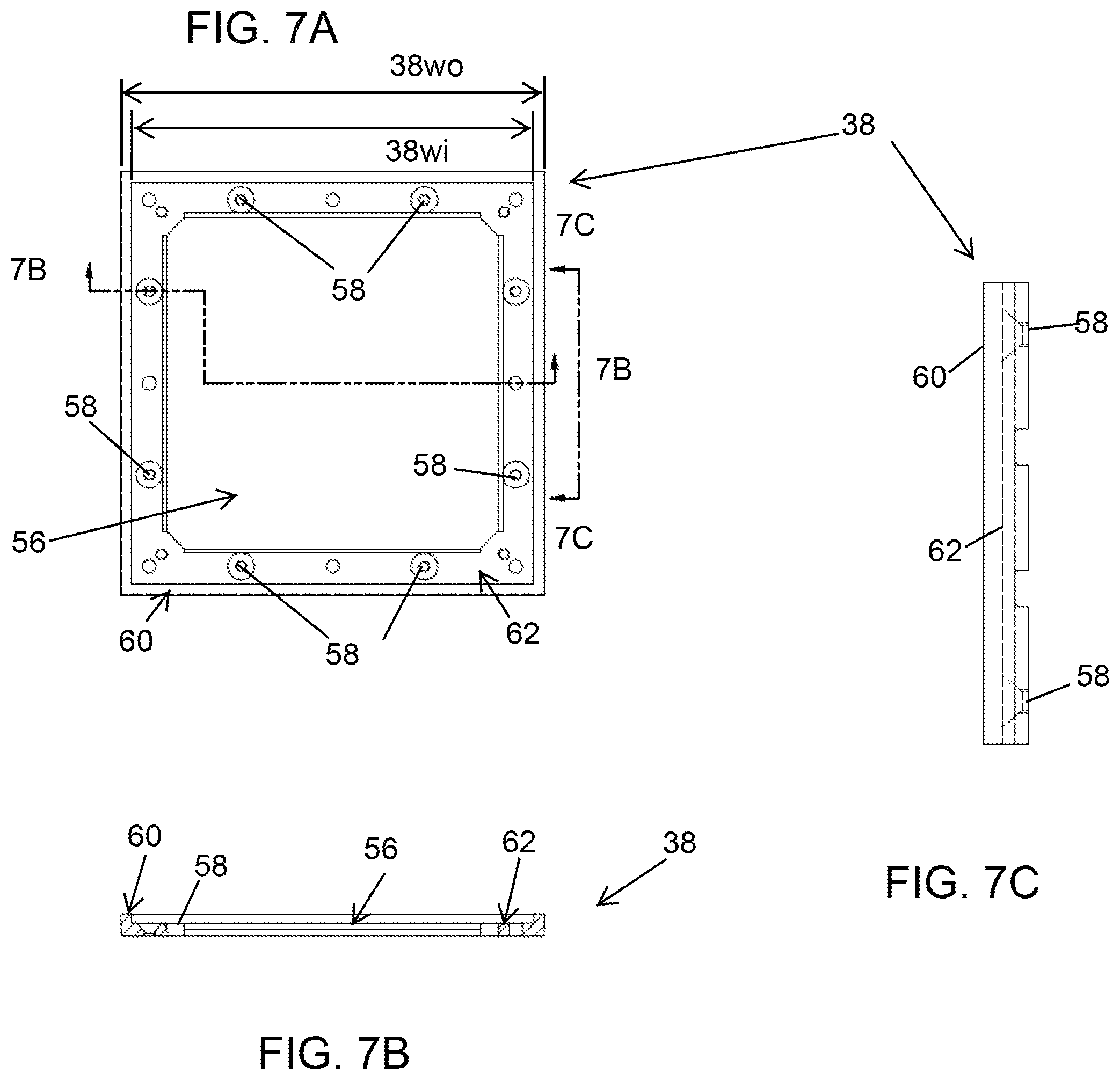 Patent US12320112 Figure 7 – Modular drain assembly for pod constructed room