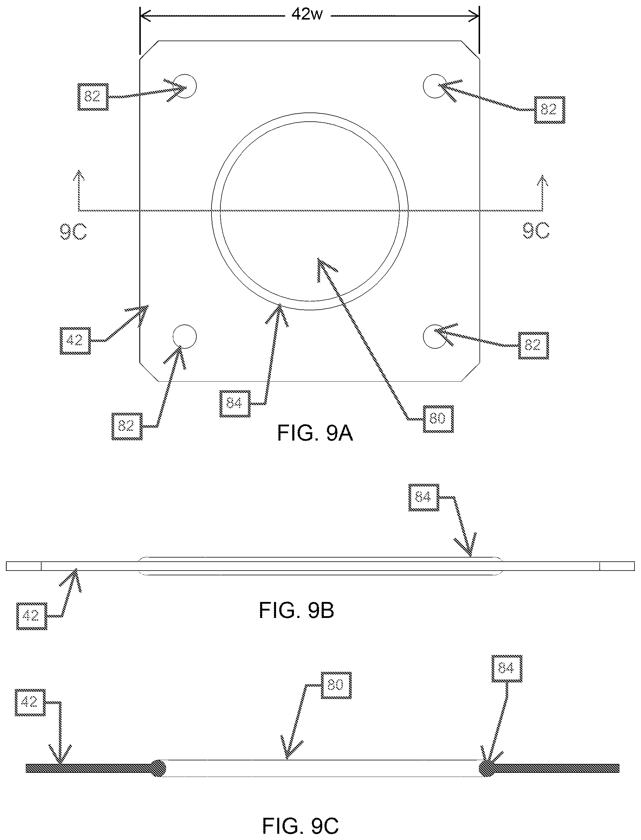 Patent US12320112 Figure 9 – Modular drain assembly for pod constructed room