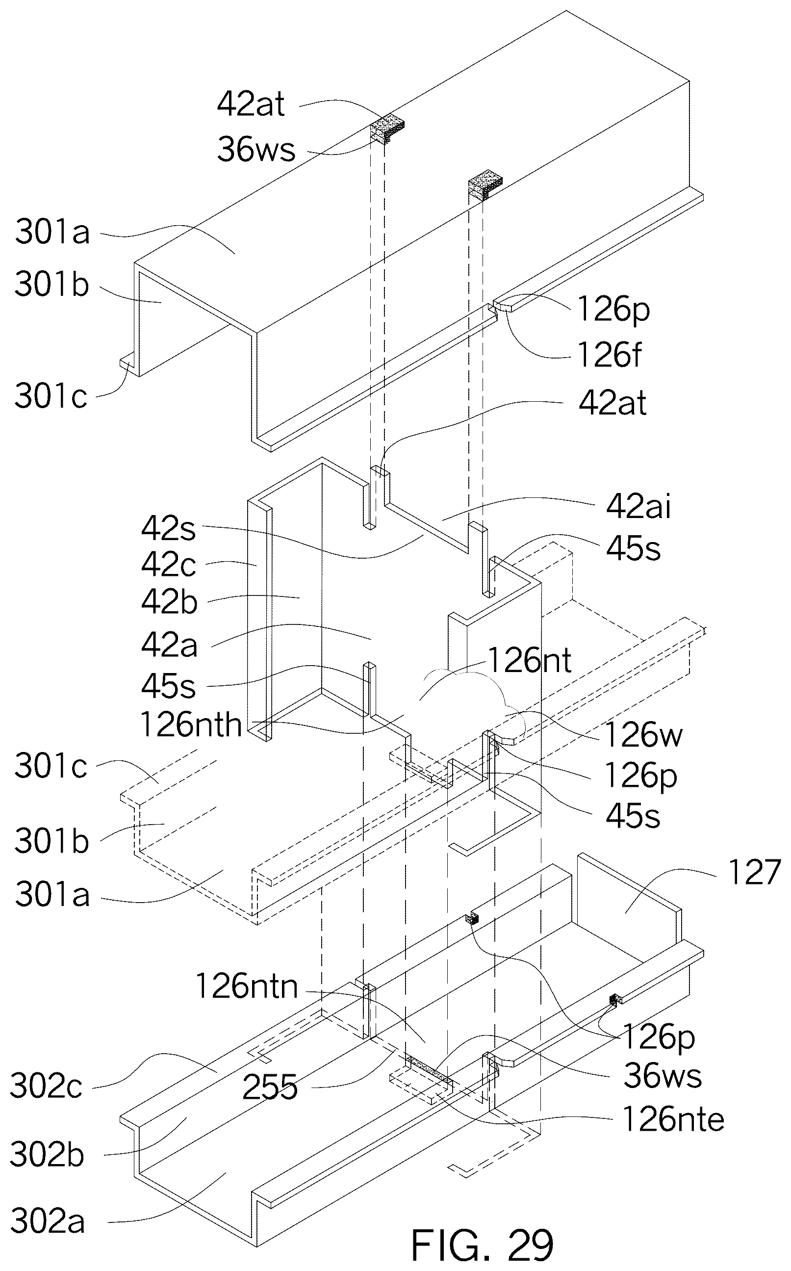 Patent US12320113 Figure 17 – Metal framing self-locking connectors