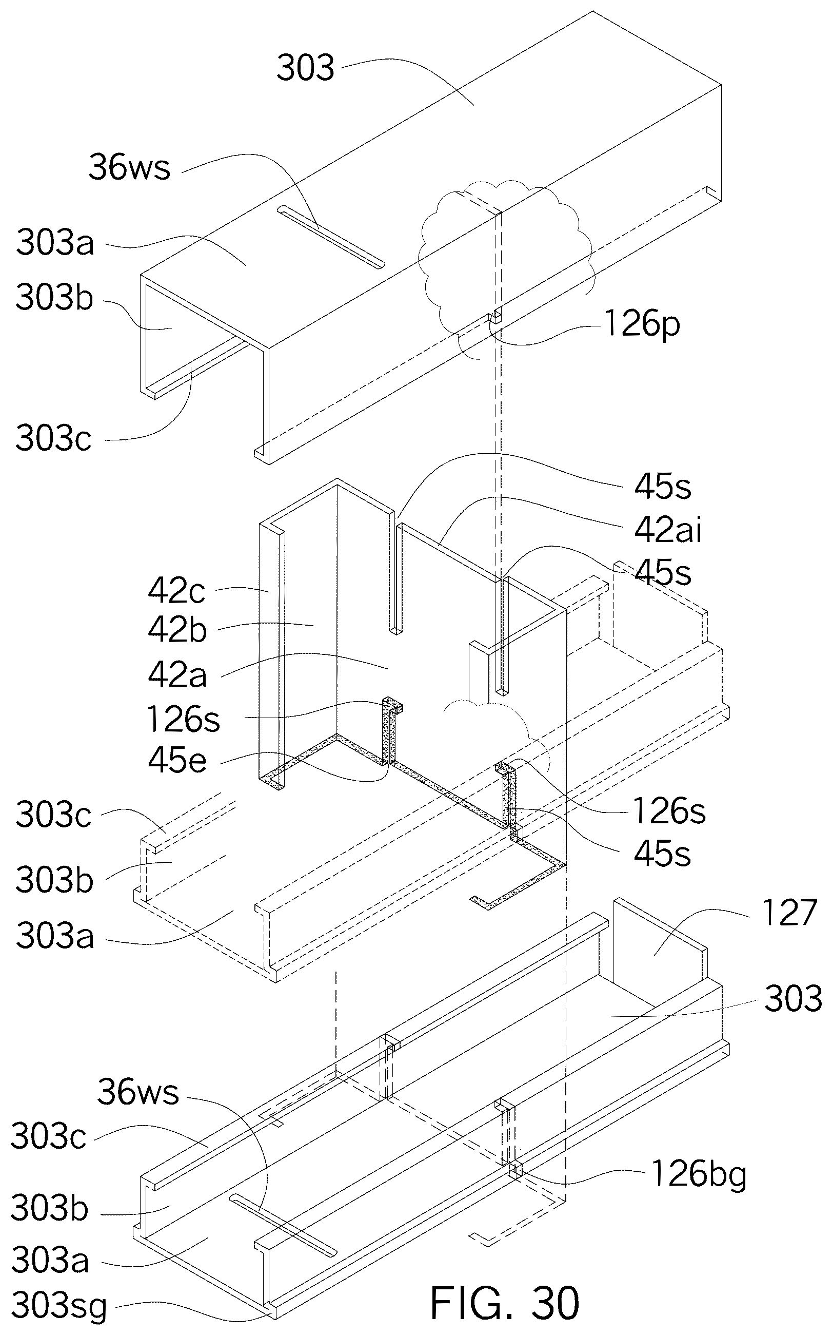 Patent US12320113 Figure 18 – Metal framing self-locking connectors