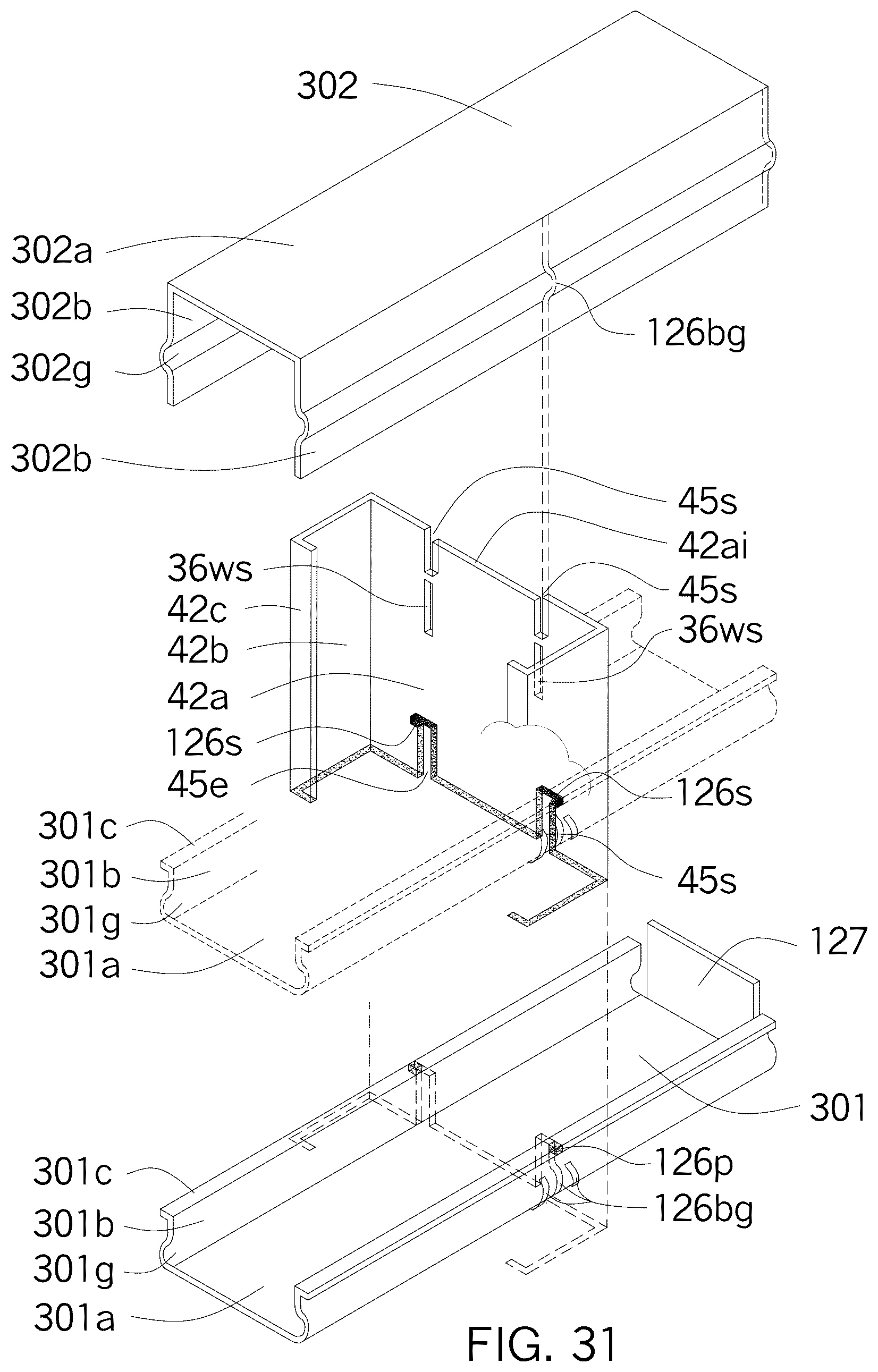 Patent US12320113 Figure 19 – Metal framing self-locking connectors