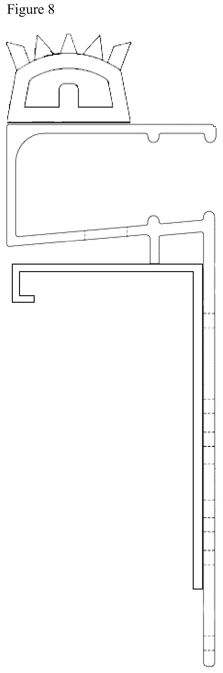 Patent US12320115 Figure 7 – Top of wall ventilation screed device and assembly