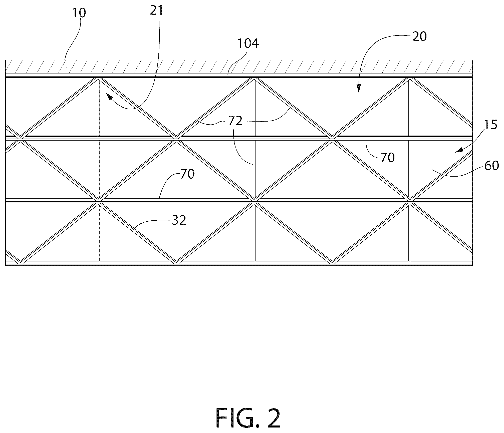Patent US12320116 Figure 2 – Ceiling system