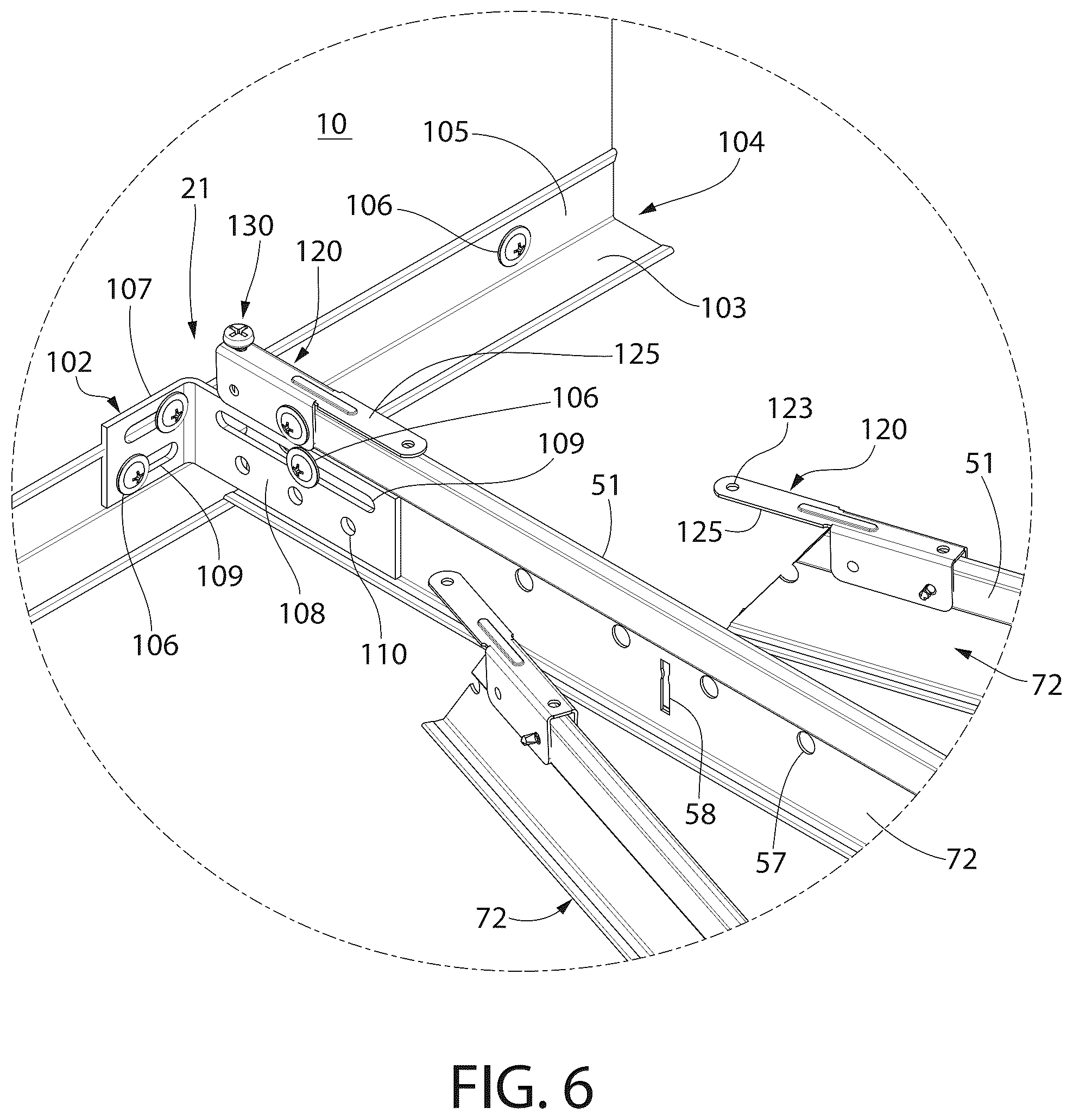Patent US12320116 Figure 6 – Ceiling system