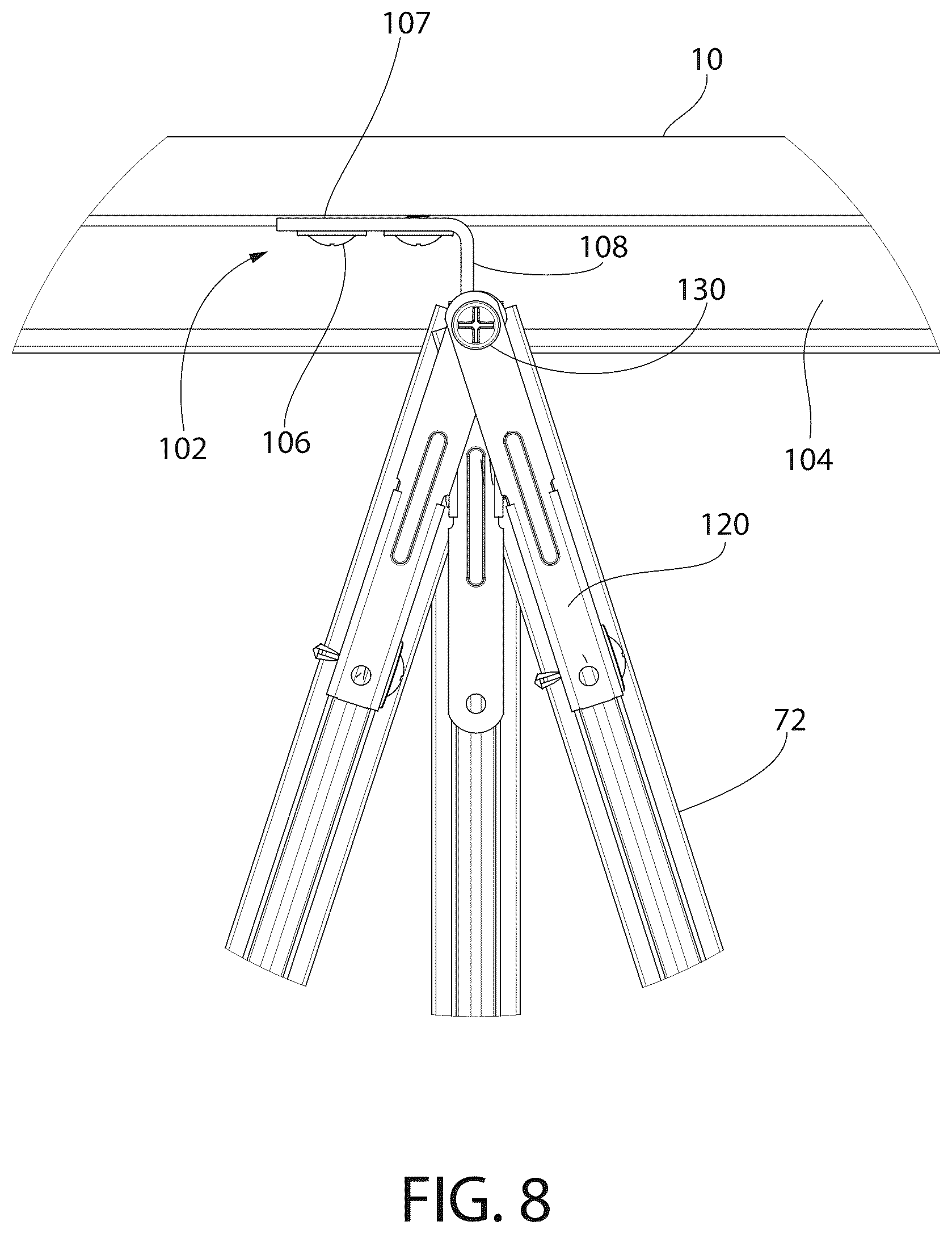 Patent US12320116 Figure 8 – Ceiling system