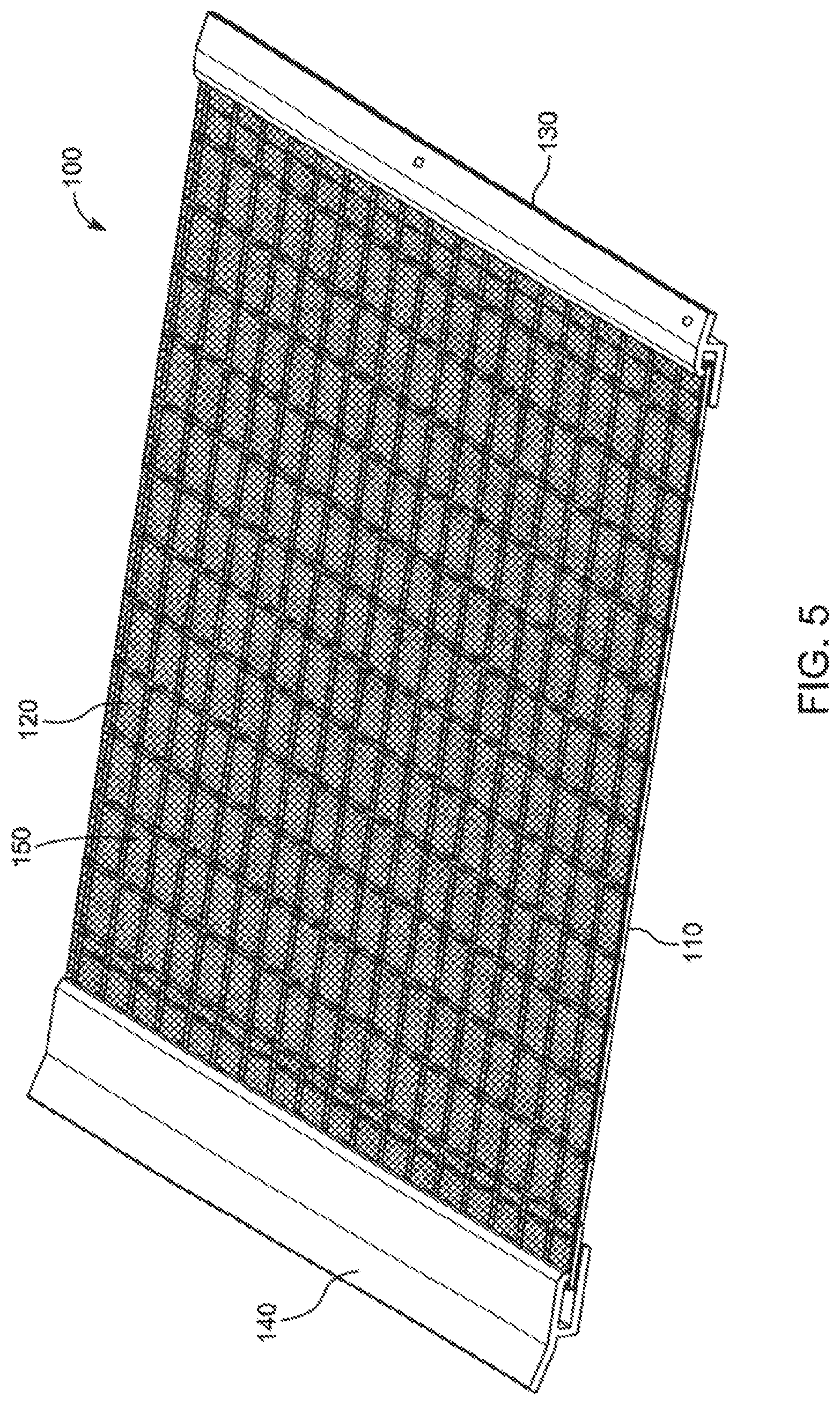 Patent US12320120 Figure 5 – Modular assemblies for gutter guard systems with customizable main bodies and screens