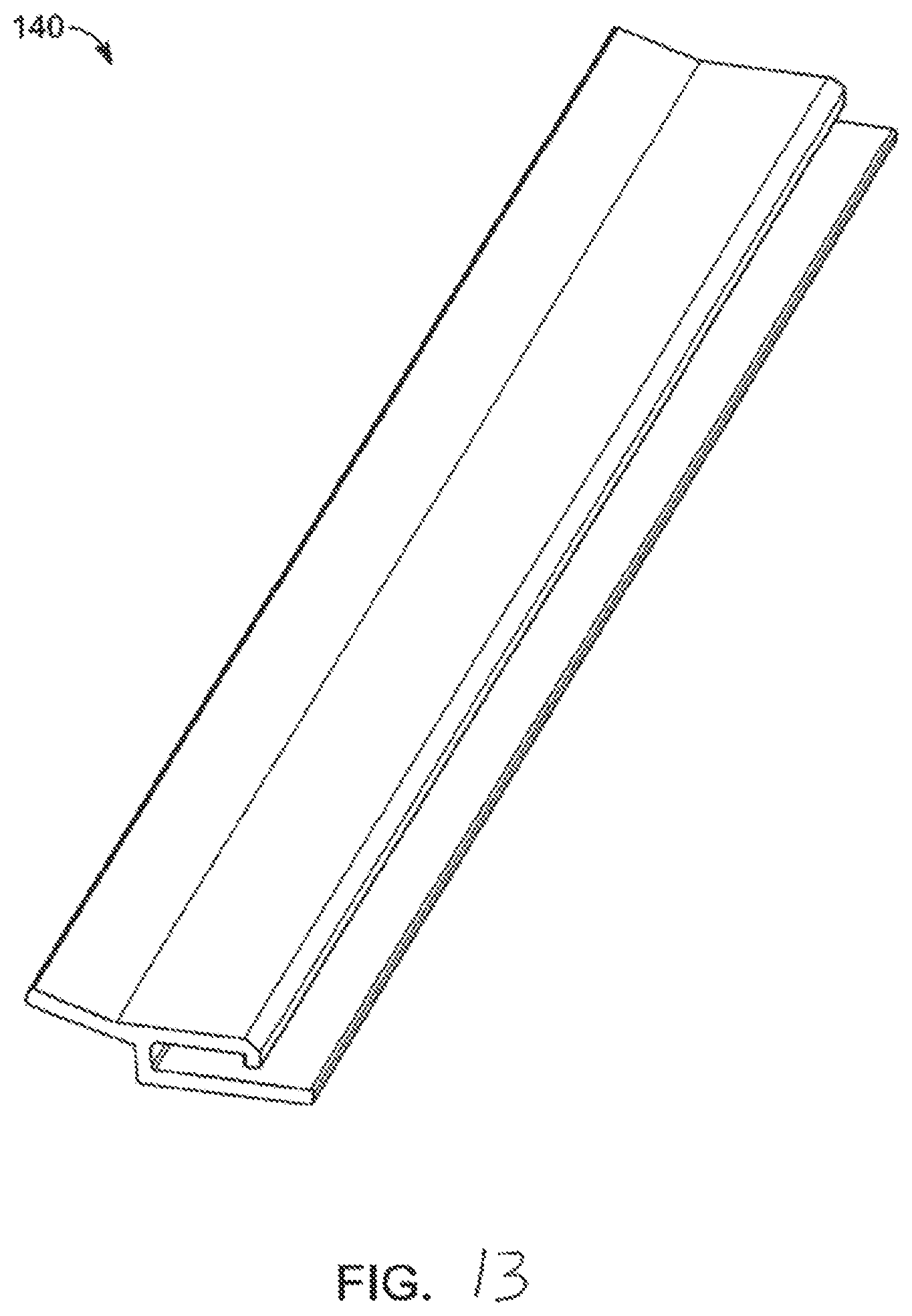 Patent US12320120 Figure 13 – Modular assemblies for gutter guard systems with customizable main bodies and screens