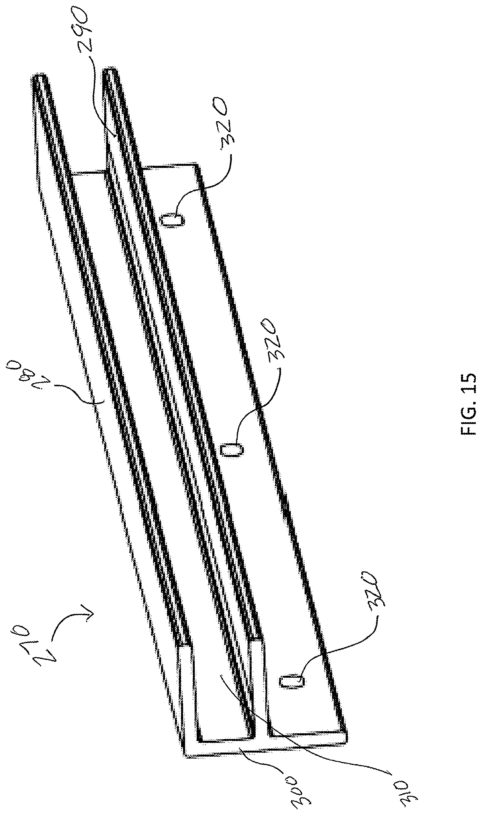 Patent US12320120 Figure 15 – Modular assemblies for gutter guard systems with customizable main bodies and screens