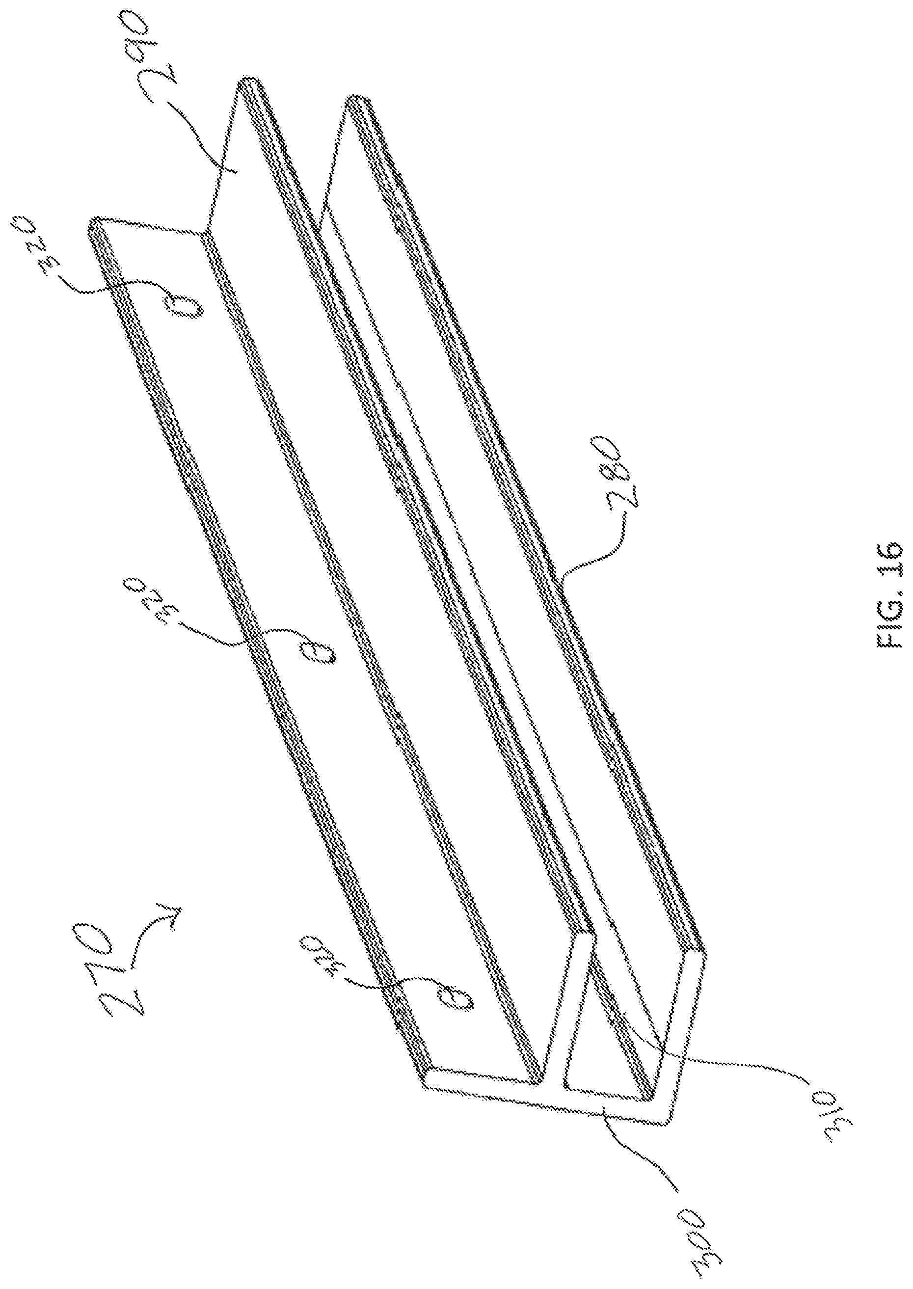 Patent US12320120 Figure 16 – Modular assemblies for gutter guard systems with customizable main bodies and screens