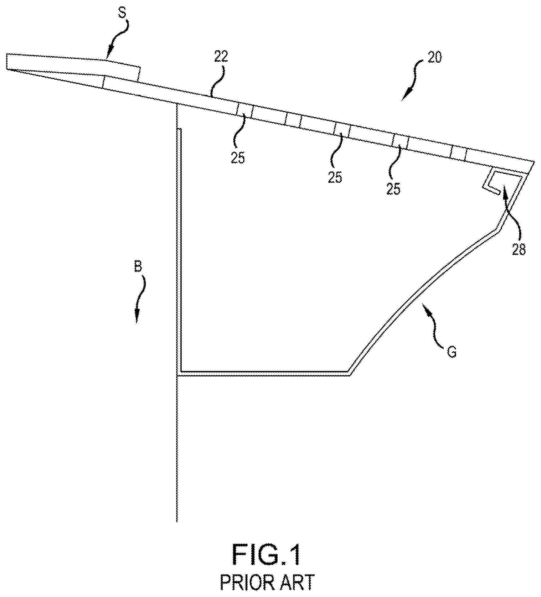 Patent US12320121 Figure 1 – Stepped gutter guard