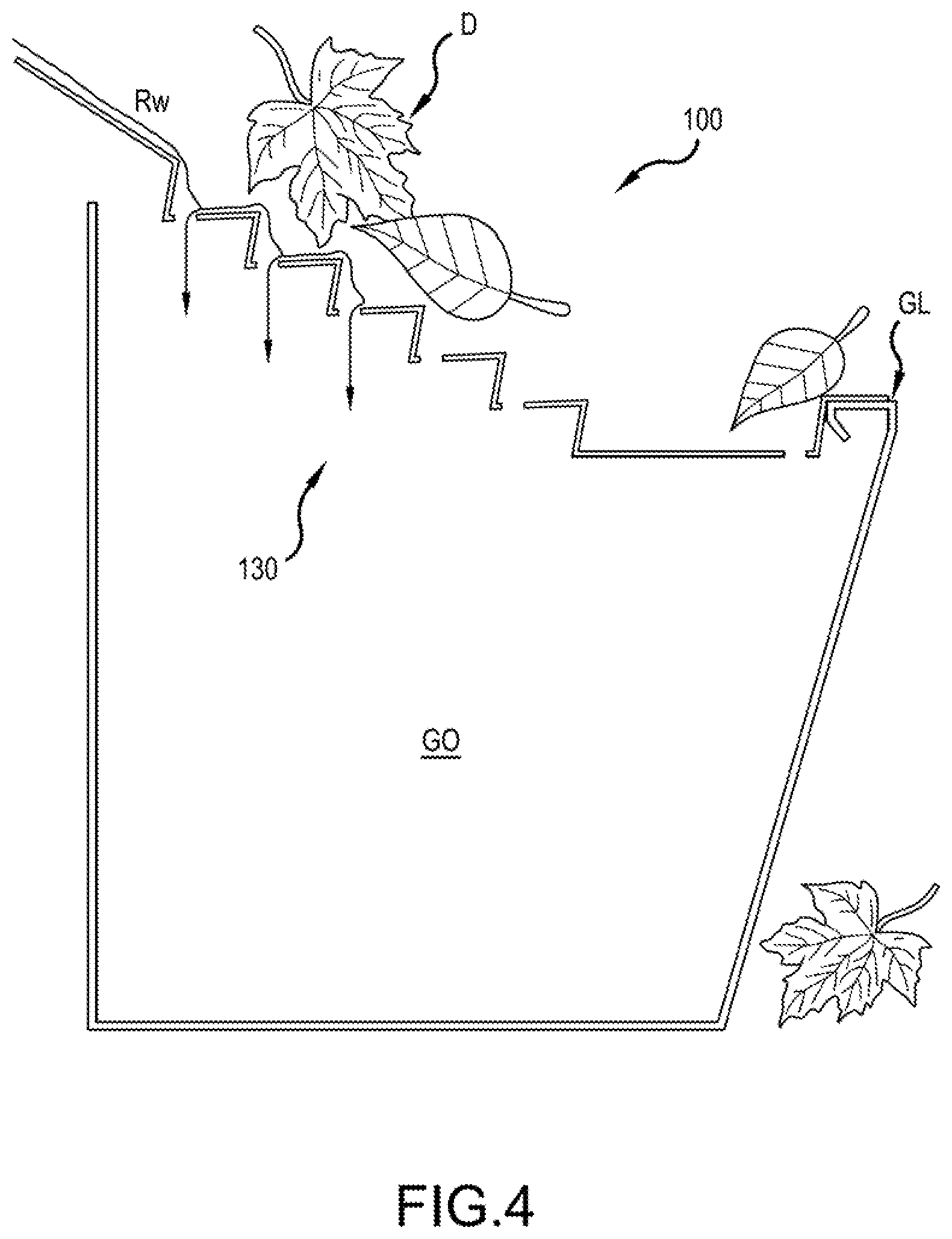 Patent US12320121 Figure 4 – Stepped gutter guard