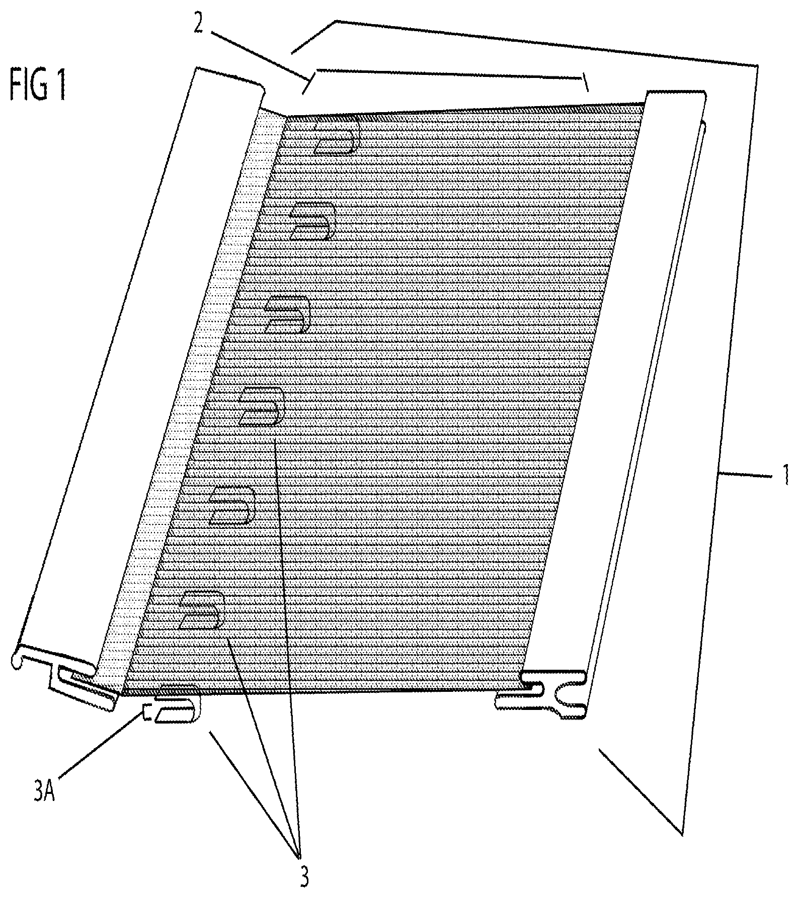 Patent US12320122 Figure 1 – Filtration device with ion dispersing material