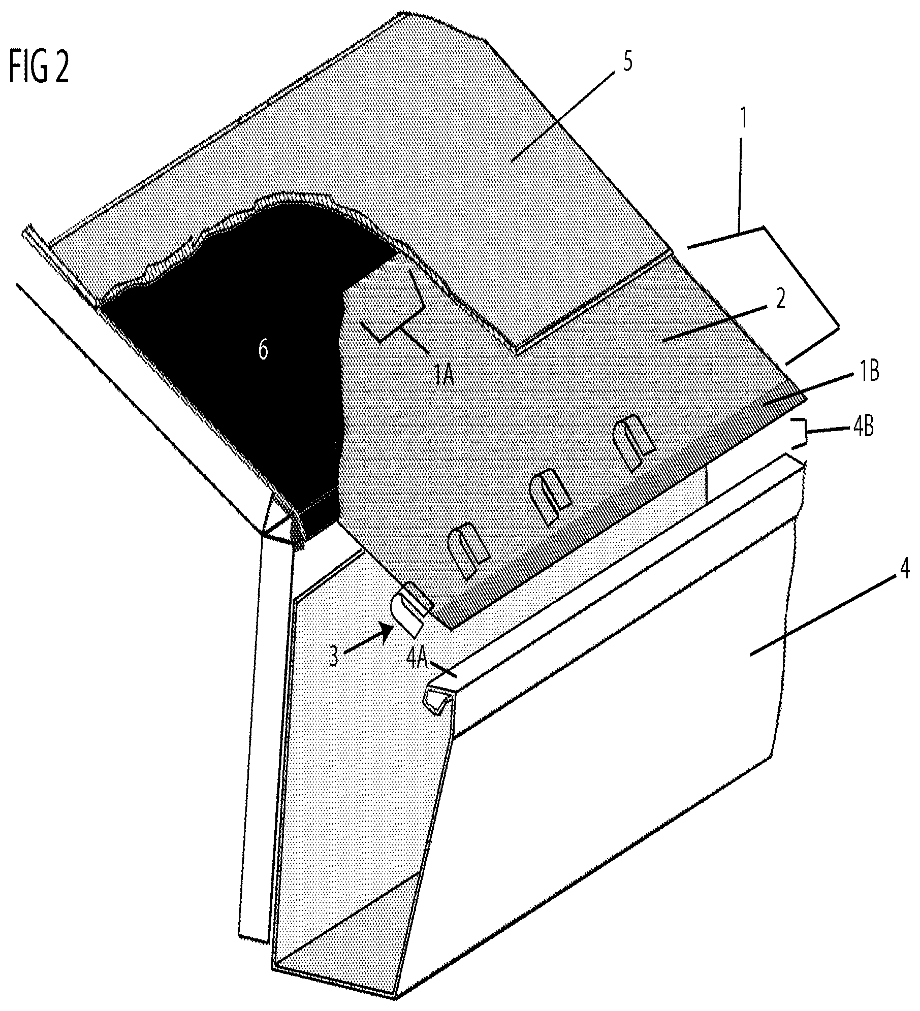 Patent US12320122 Figure 2 – Filtration device with ion dispersing material