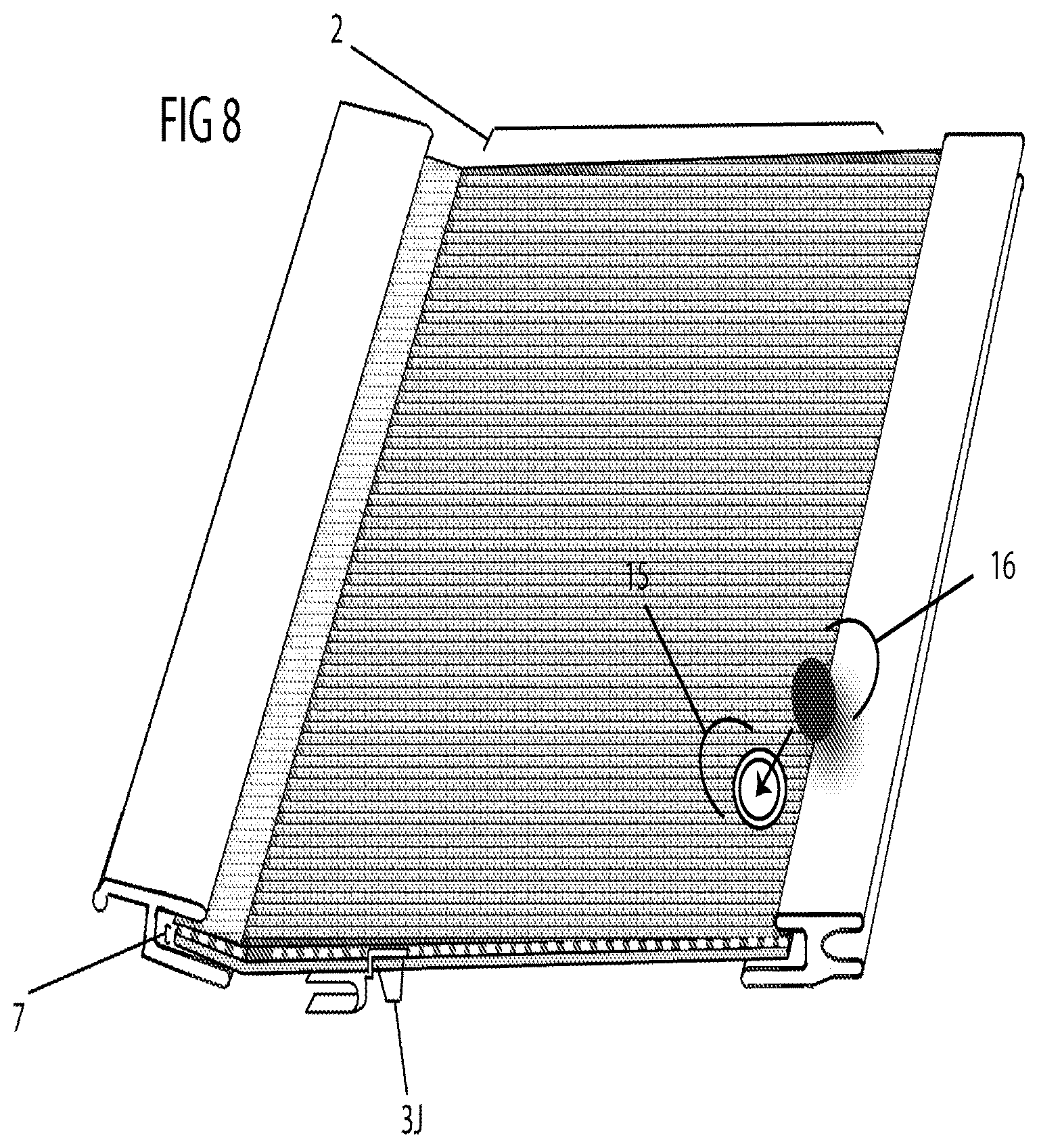 Patent US12320122 Figure 7 – Filtration device with ion dispersing material