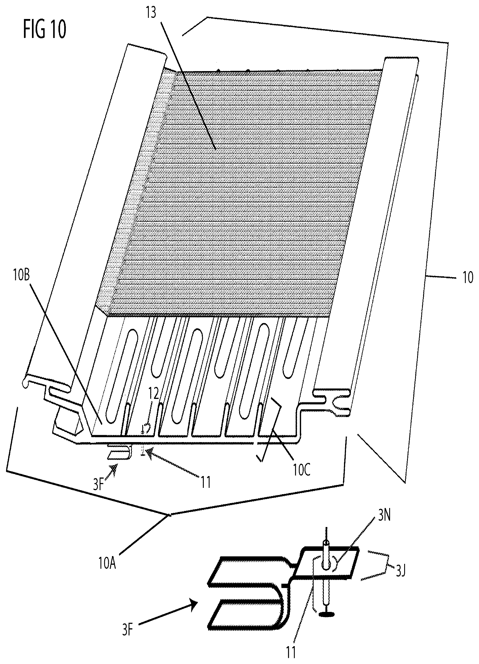 Patent US12320122 Figure 9 – Filtration device with ion dispersing material