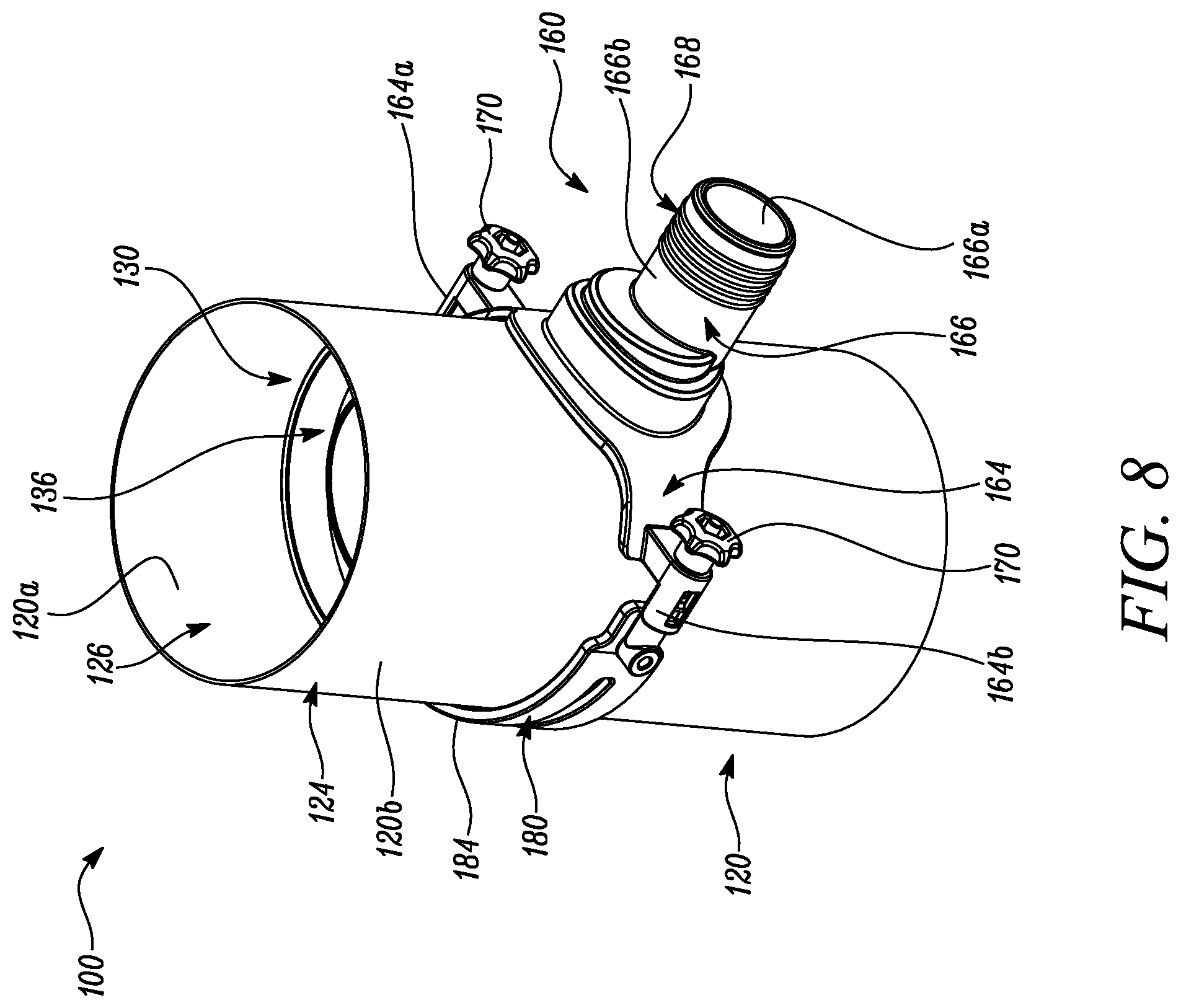 Patent US12320123 Figure 8 – Liquid flow diverter