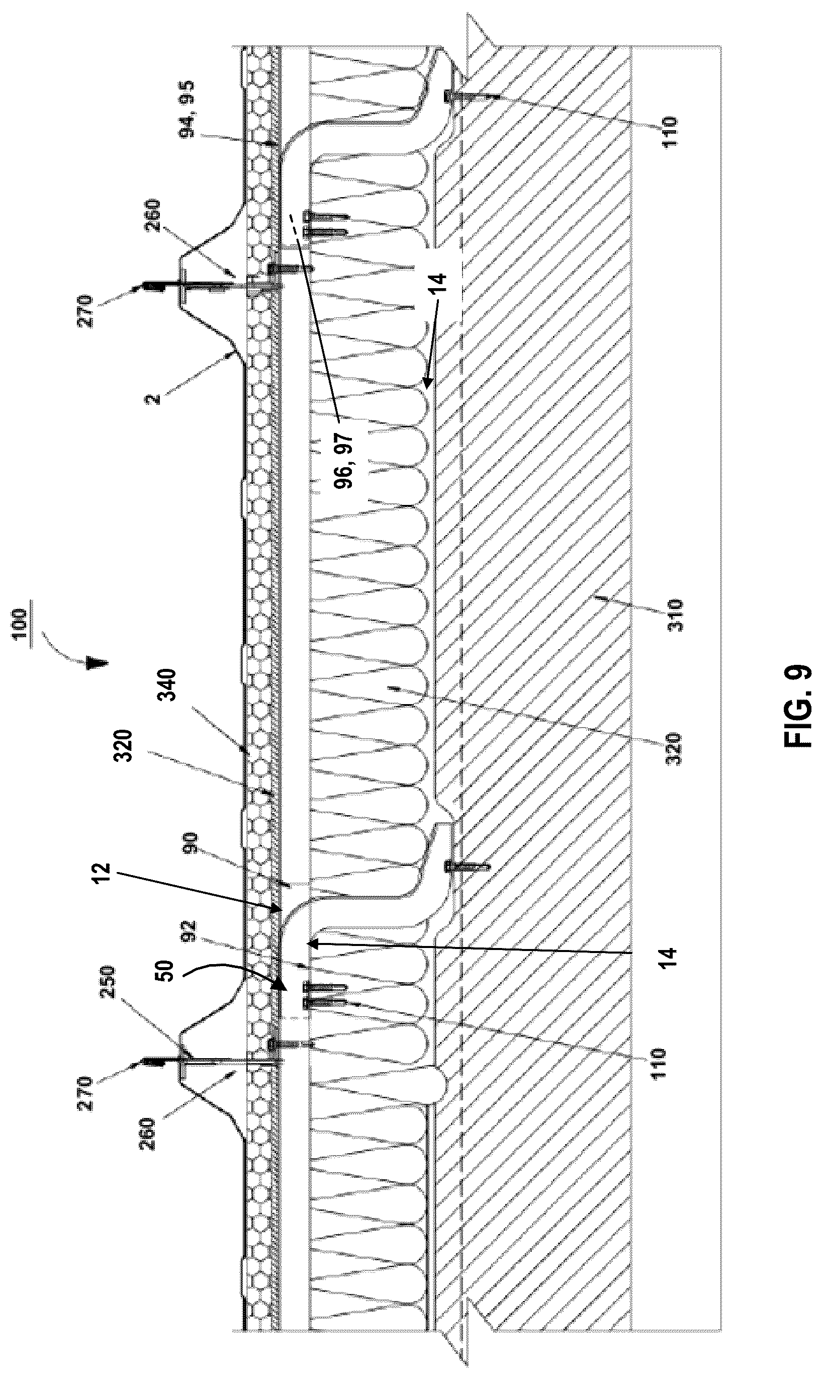 Patent US12320124 Figure 7 – Insulated roof systems, support members thereof, and method of installing