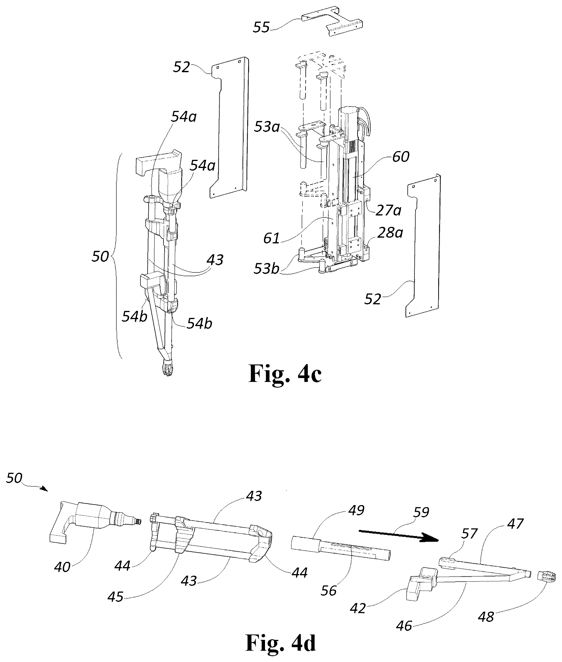 Patent US12320125 Figure 4 – Fastener driving machine for installing formed sheeting