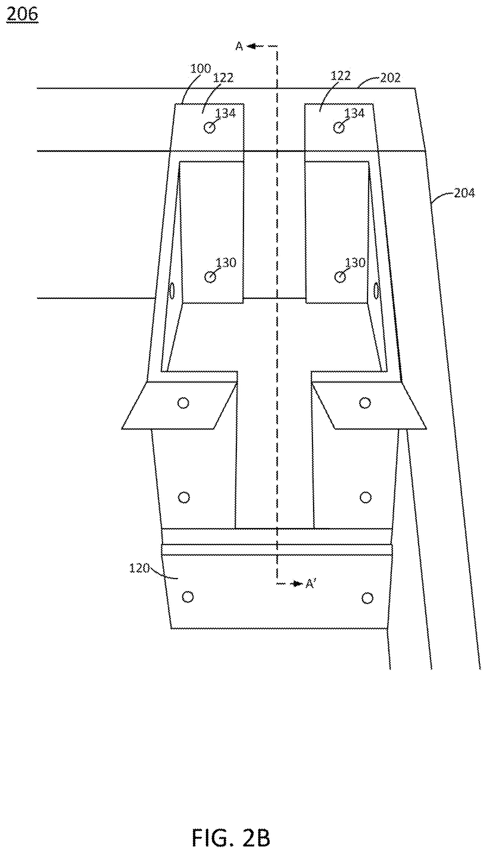 Patent US12320127 Figure 3 – Wood post bracket