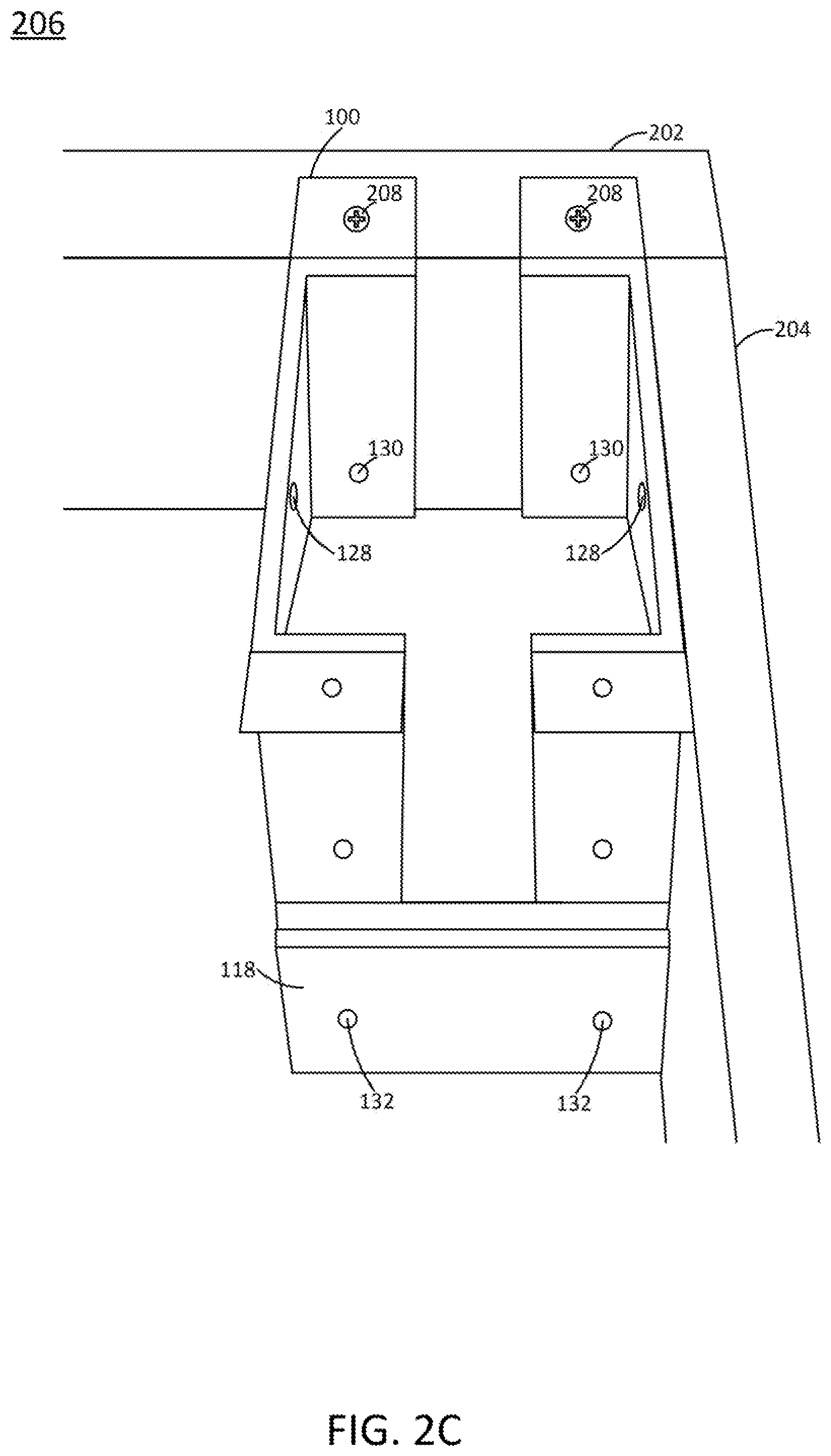 Patent US12320127 Figure 4 – Wood post bracket
