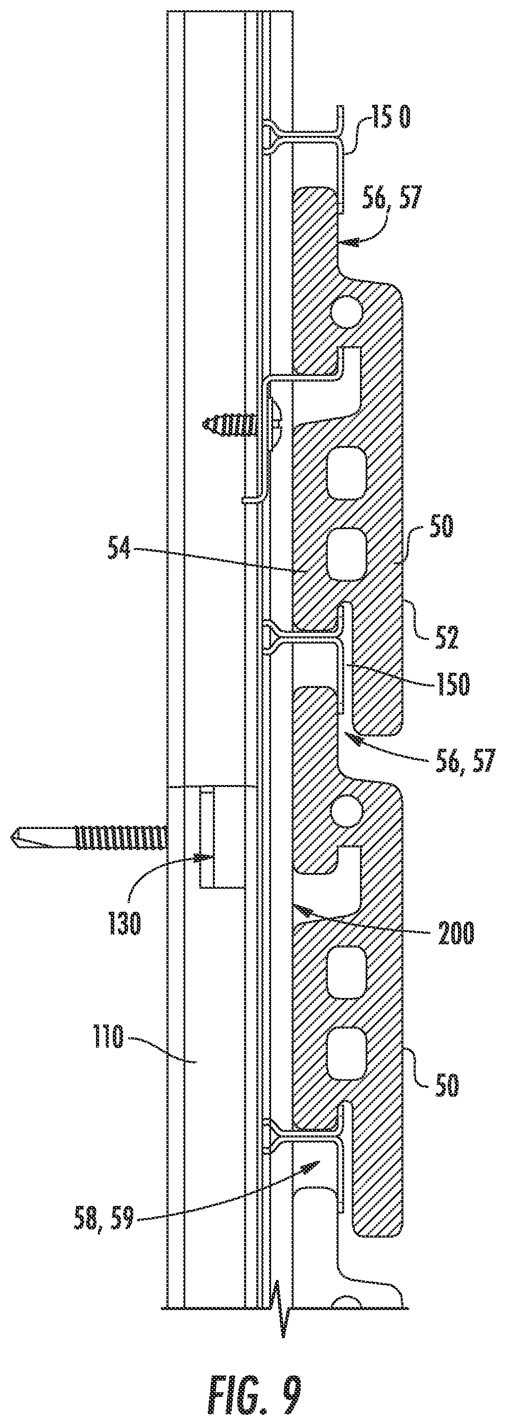 Patent US12320129 Figure 9 – Coupling system for mounting tiles to a building