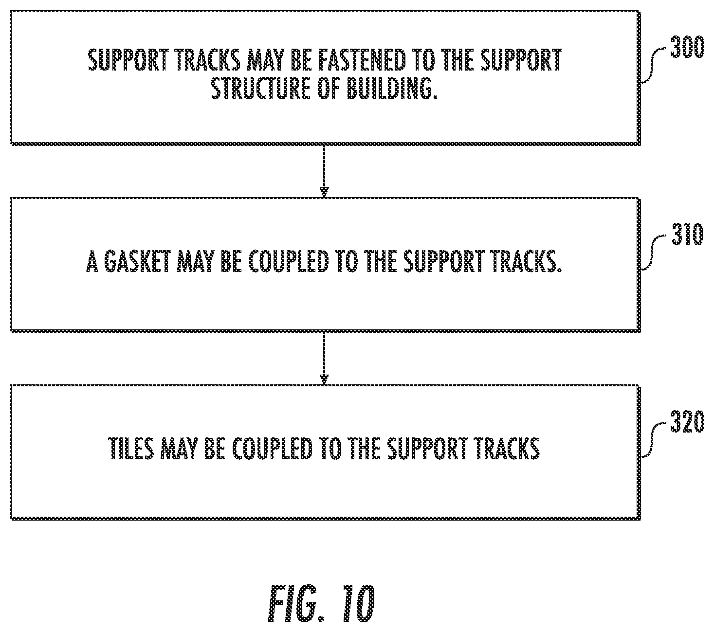 Patent US12320129 Figure 10 – Coupling system for mounting tiles to a building