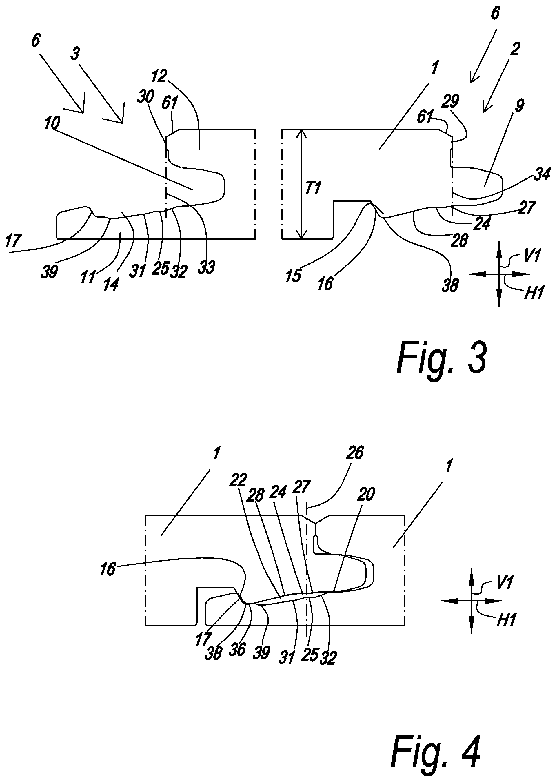 Patent US12320130 Figure 2 – Floor panels and method for producing floor panels and cutting tools used therein