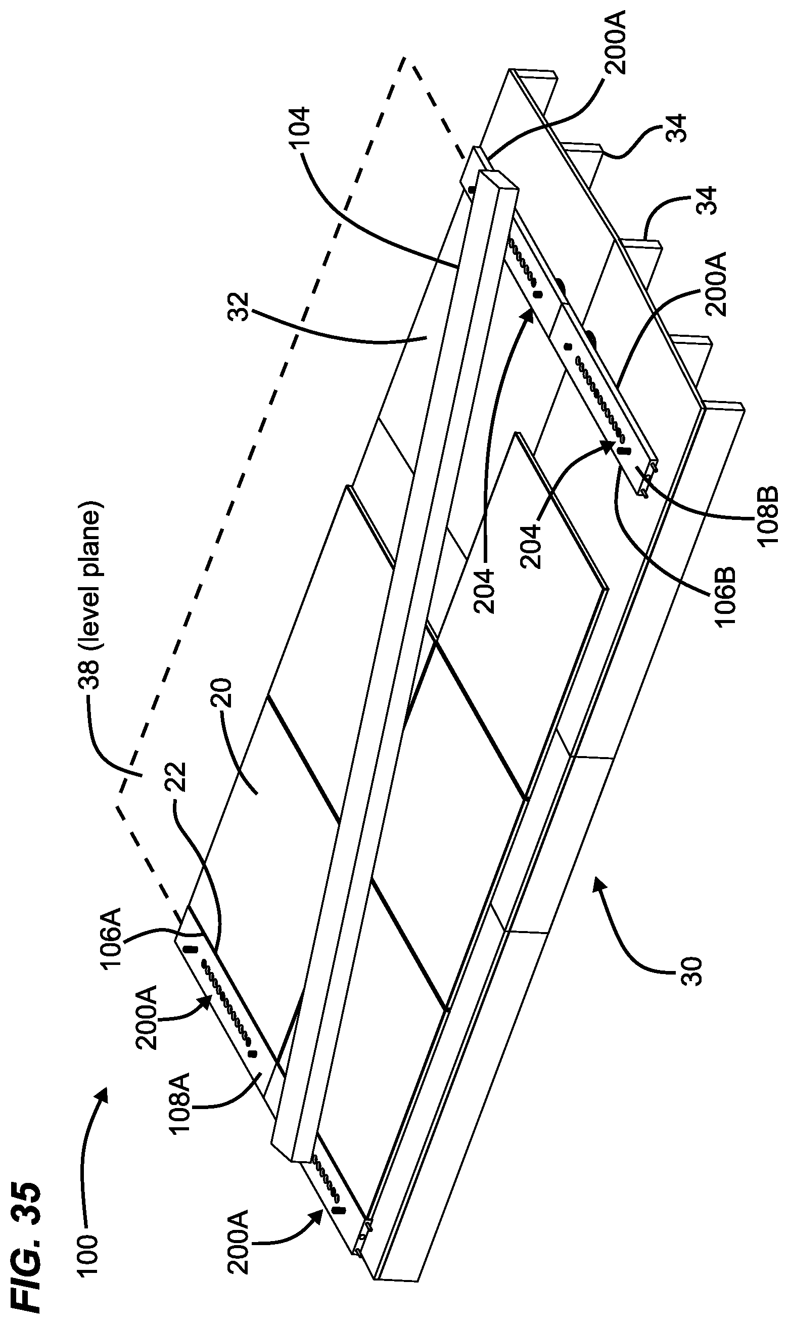 Patent US12320132 Figure 18 – Tile leveling system