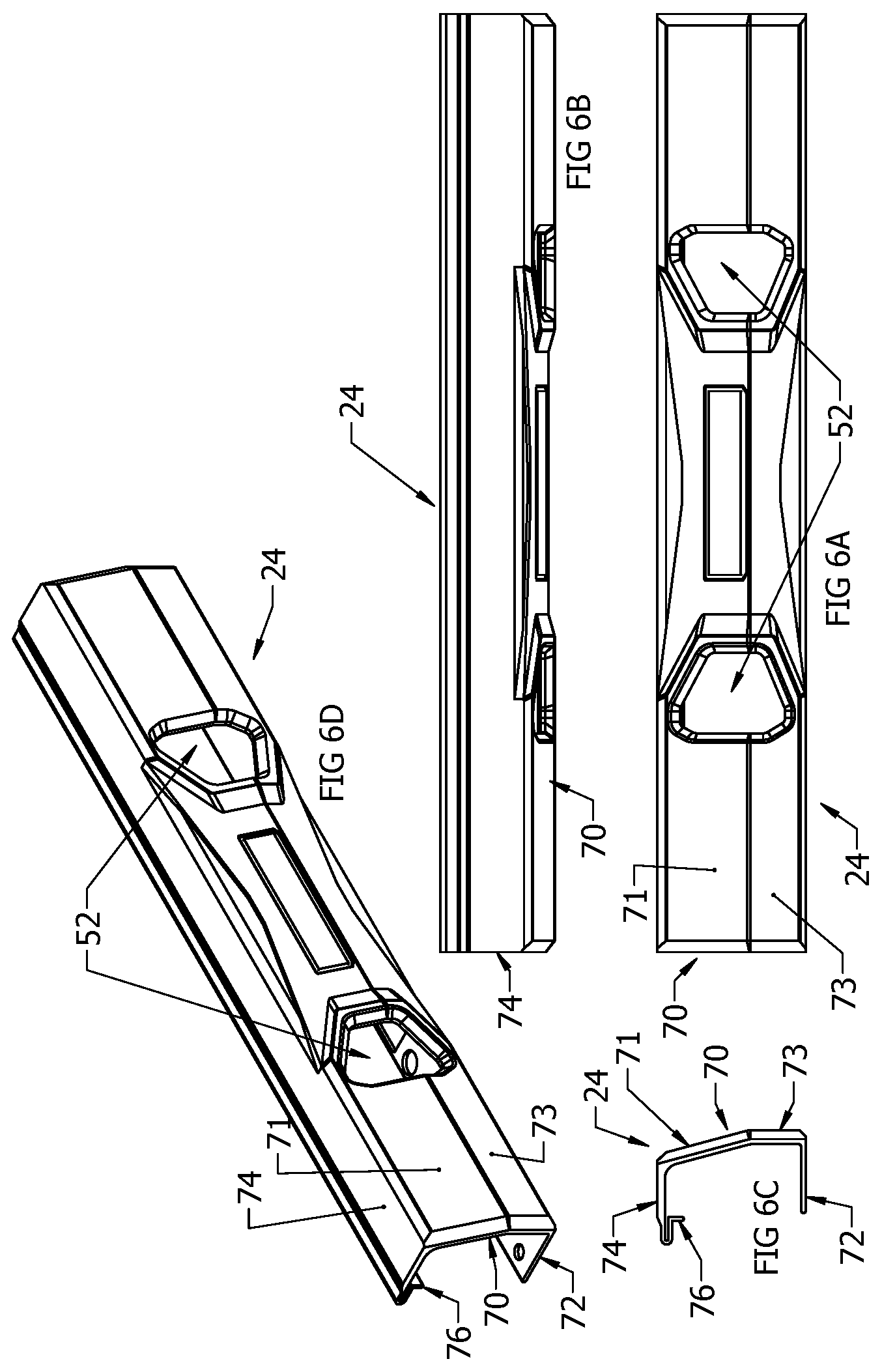 Patent US12320133 Figure 6 – Stairway work platform and method
