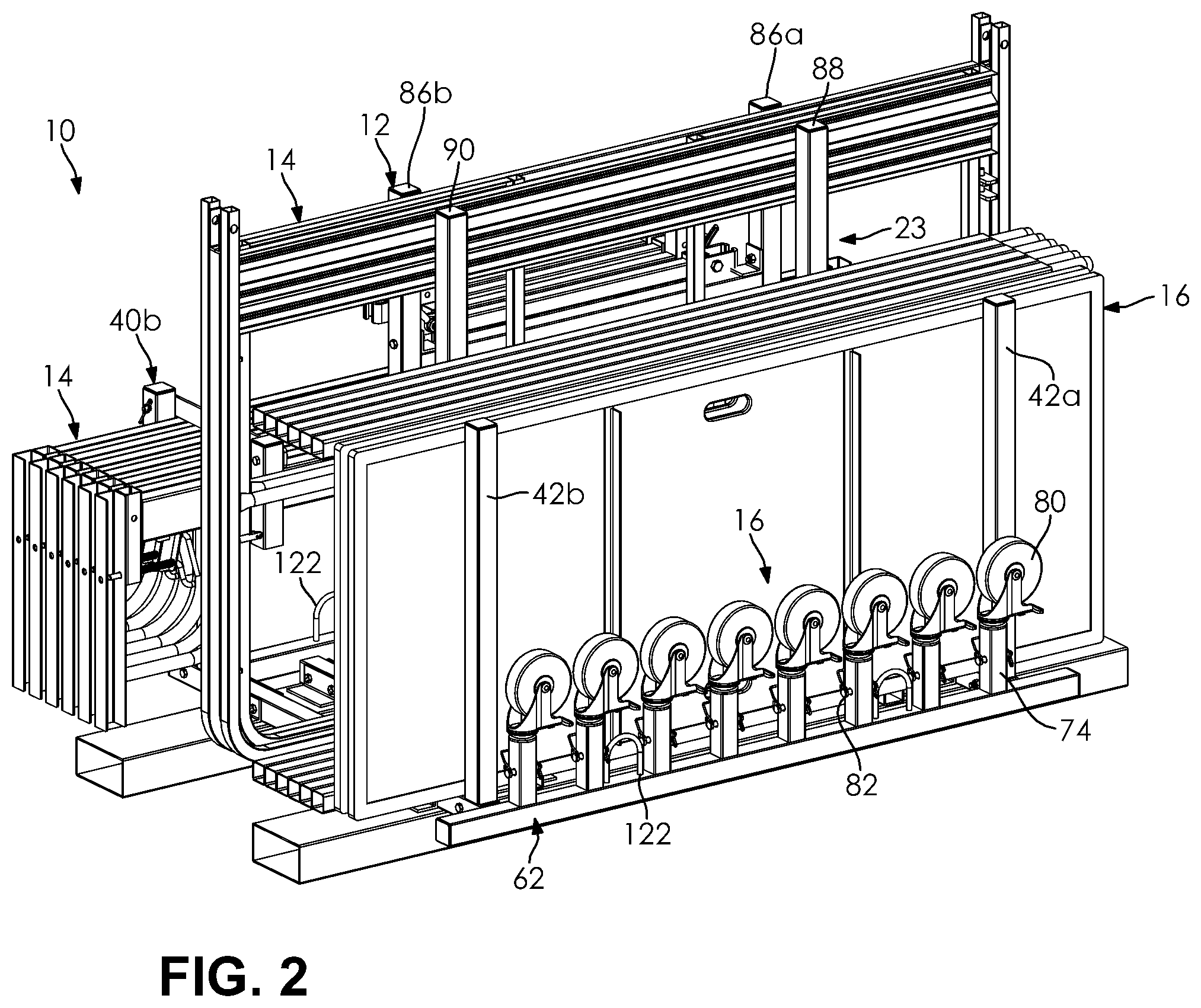 Patent US12320135 Figure 2 – Rack apparatus