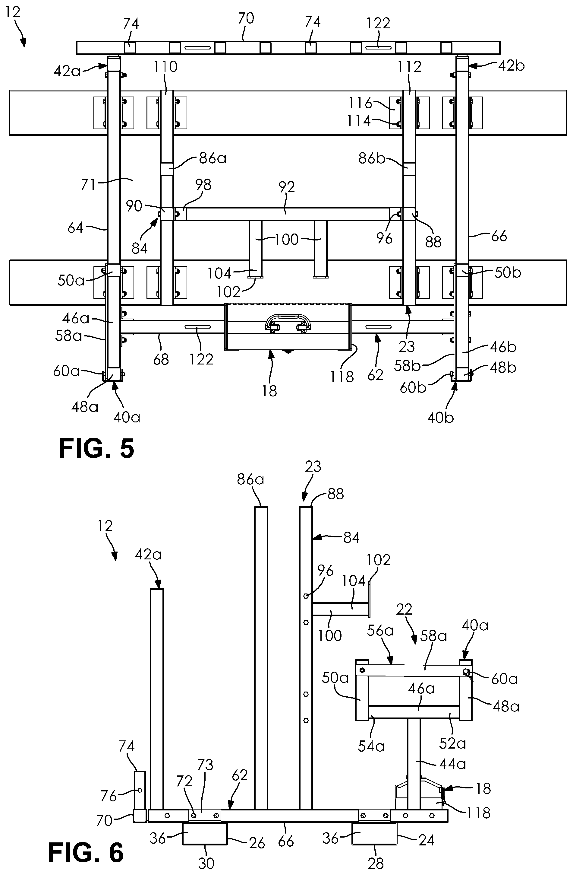 Patent US12320135 Figure 5 – Rack apparatus