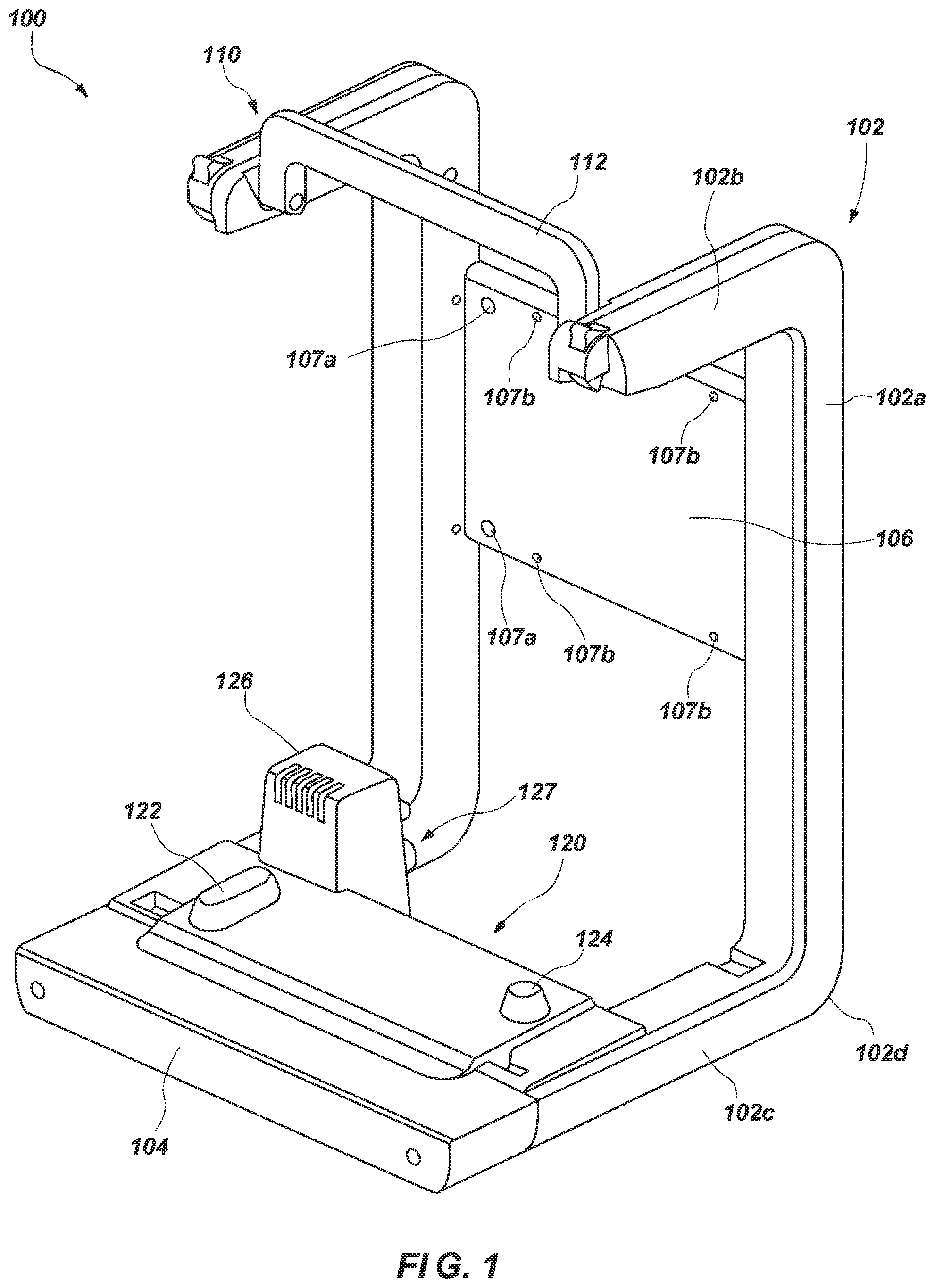 Patent US12320136 Figure 1 – Medical device docking station
