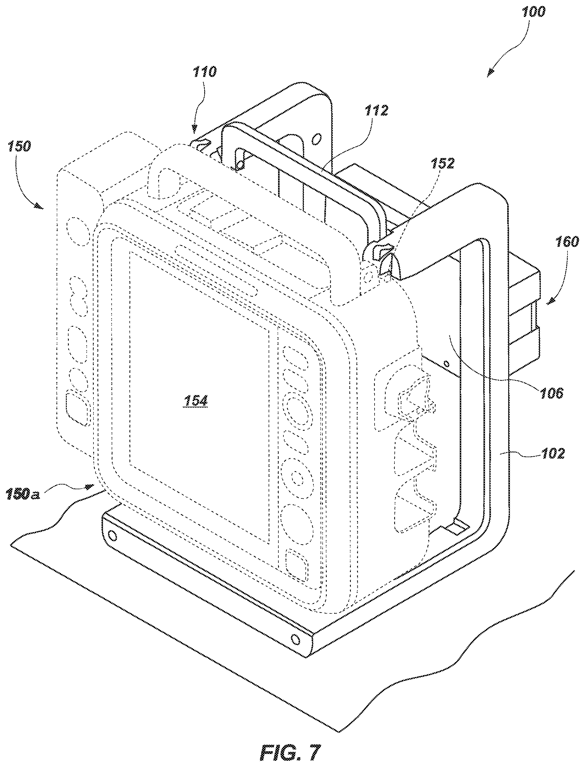 Patent US12320136 Figure 6 – Medical device docking station
