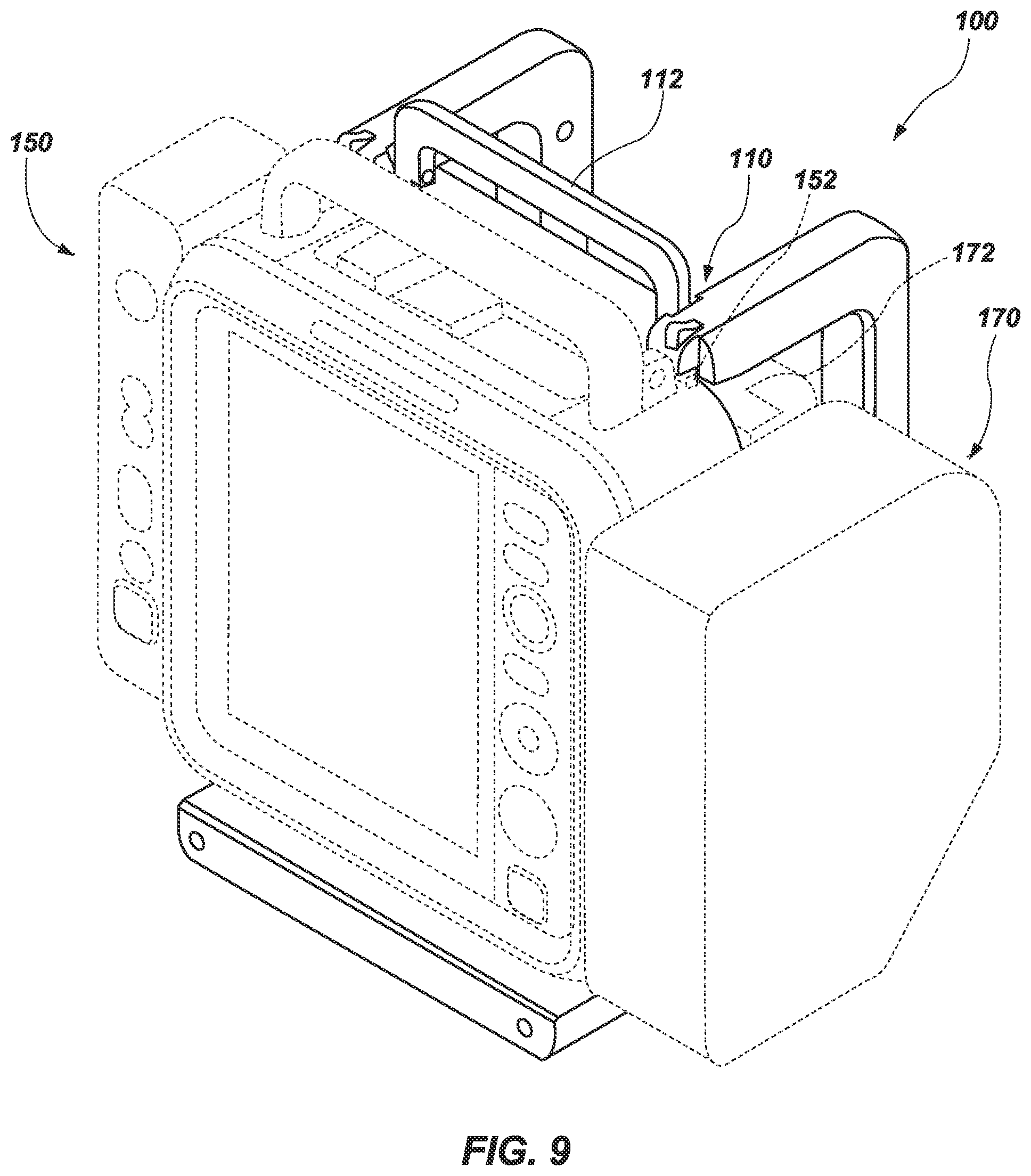 Patent US12320136 Figure 8 – Medical device docking station