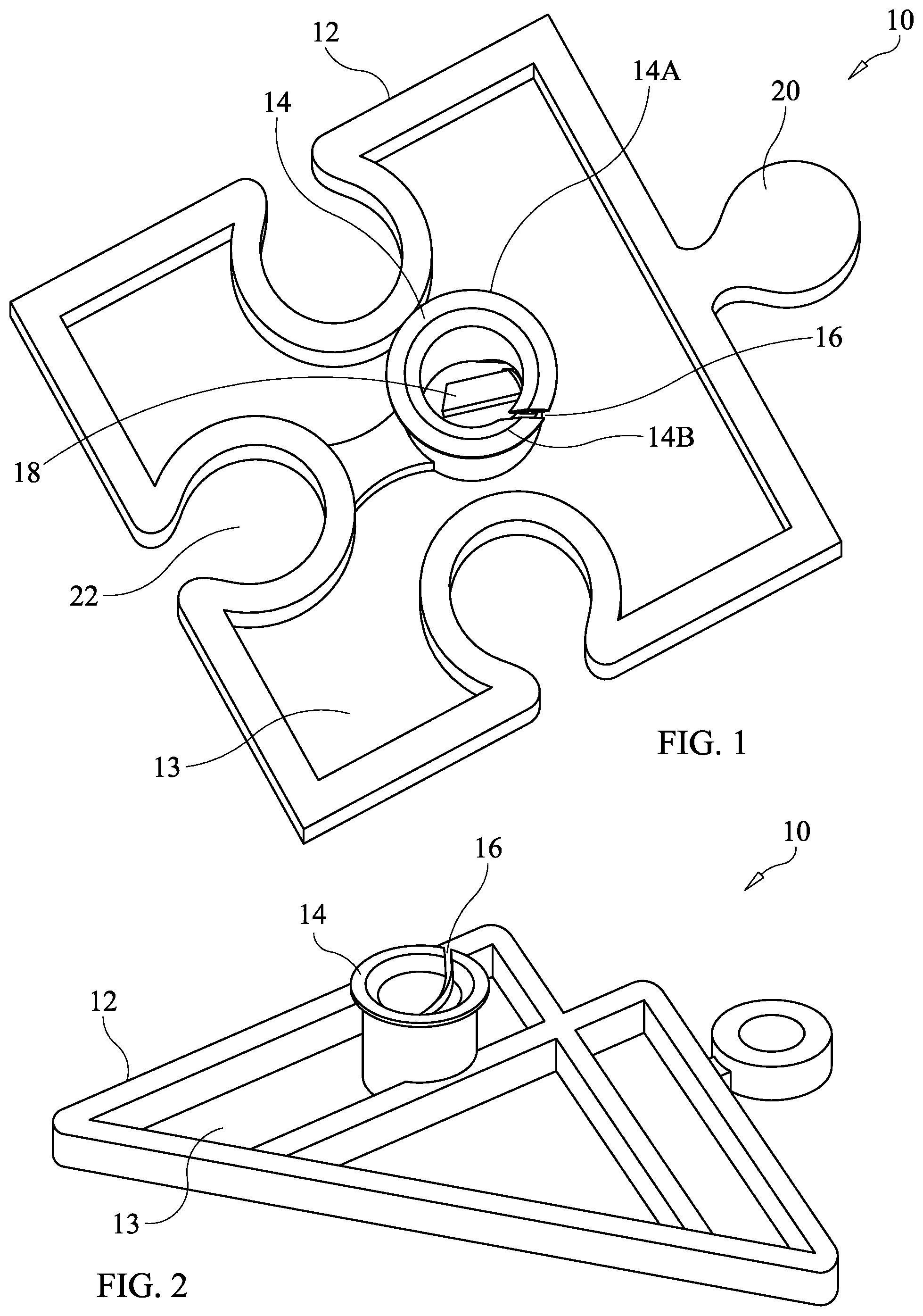 Patent US12320137 Figure 1 – Holding device for articles and method of constructing a holding device assembly