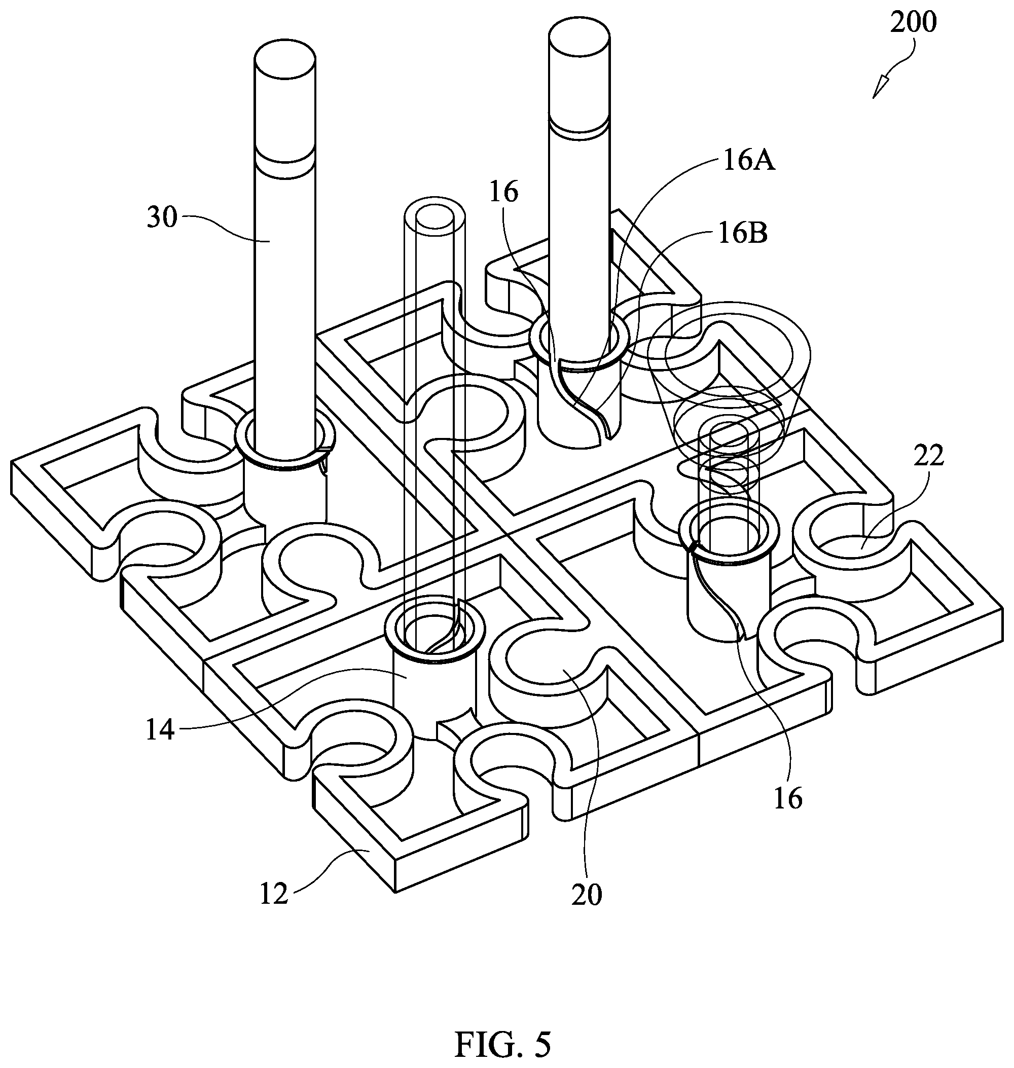 Patent US12320137 Figure 4 – Holding device for articles and method of constructing a holding device assembly