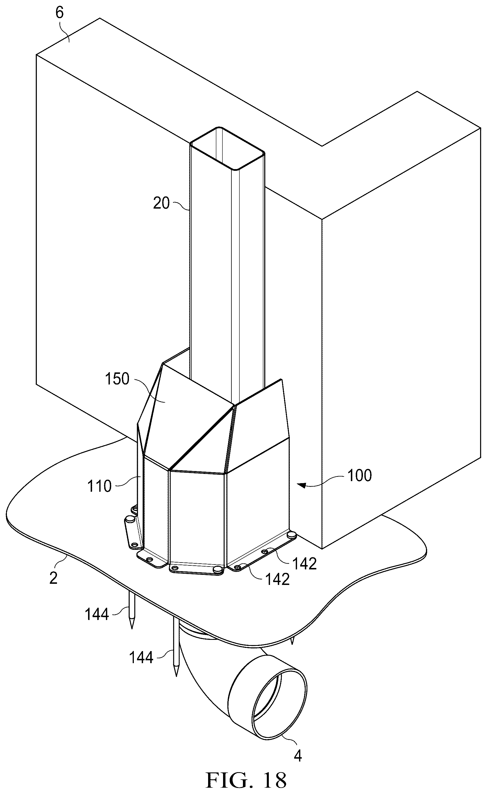 Patent US12320138 Figure 13 – Mailbox post protector with internal toolless interlock
