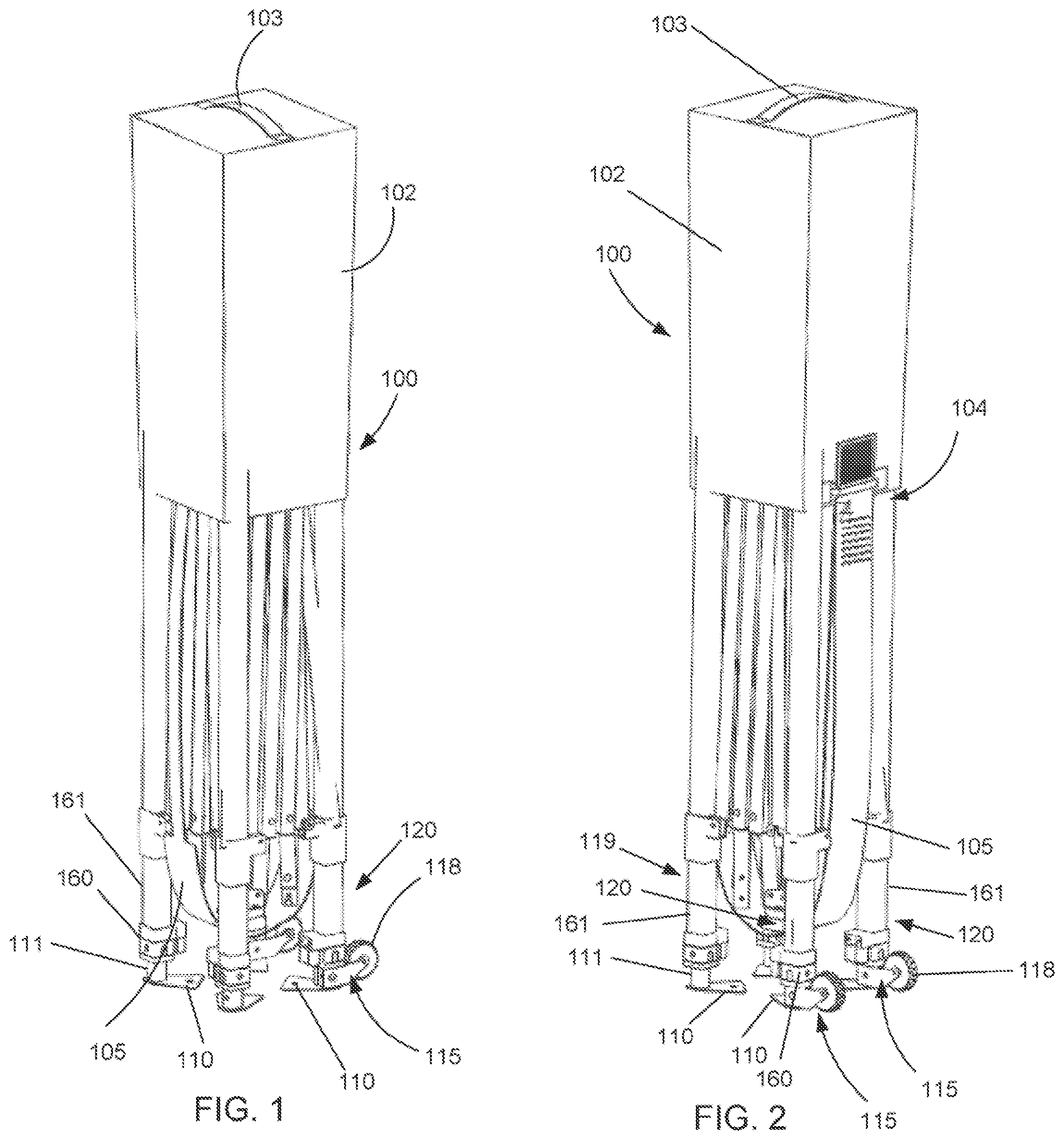 Patent US12320139 Figure 1 – Collapsible canopy with mobility device