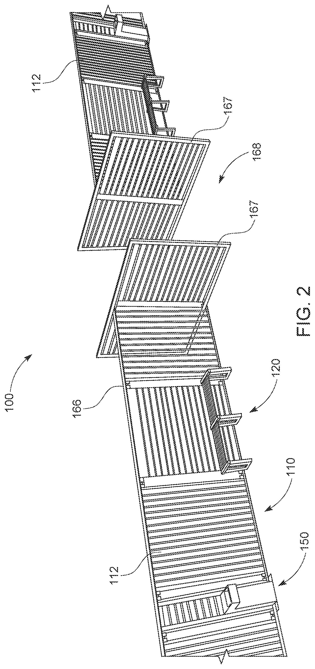 Patent US12320142 Figure 2 – Modular fence system