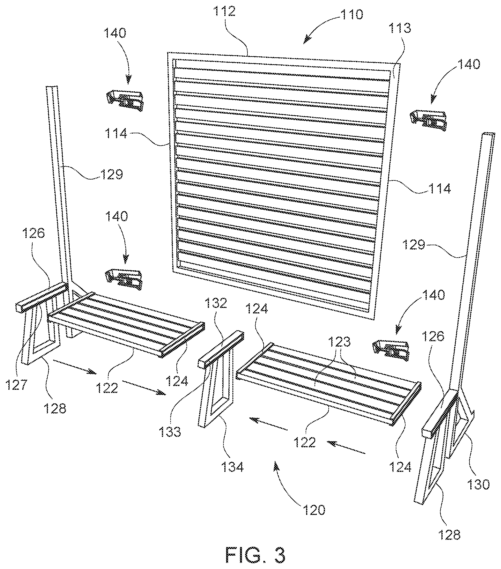 Patent US12320142 Figure 3 – Modular fence system