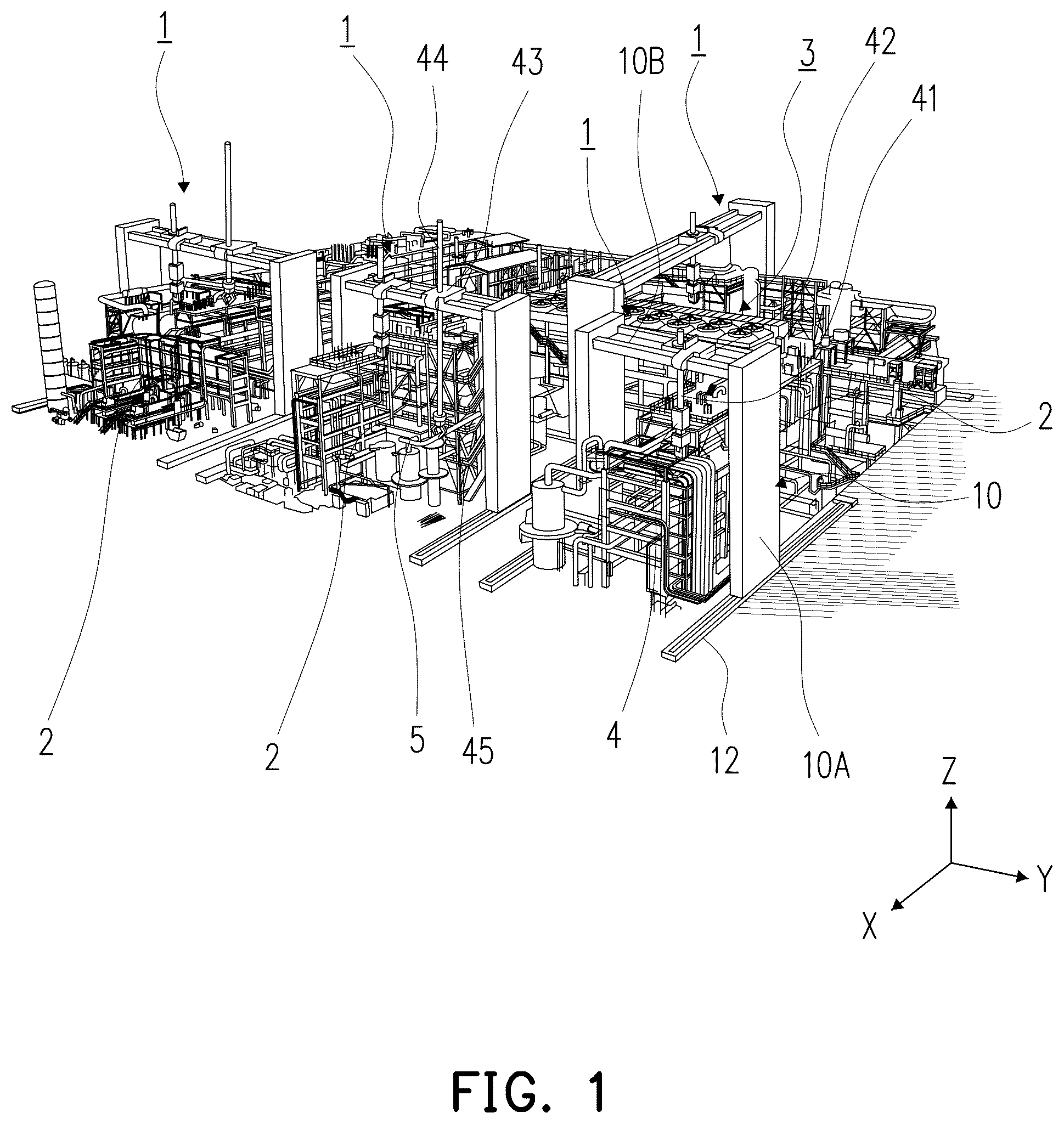 Patent US12320145 Figure 1 – Plant construction method