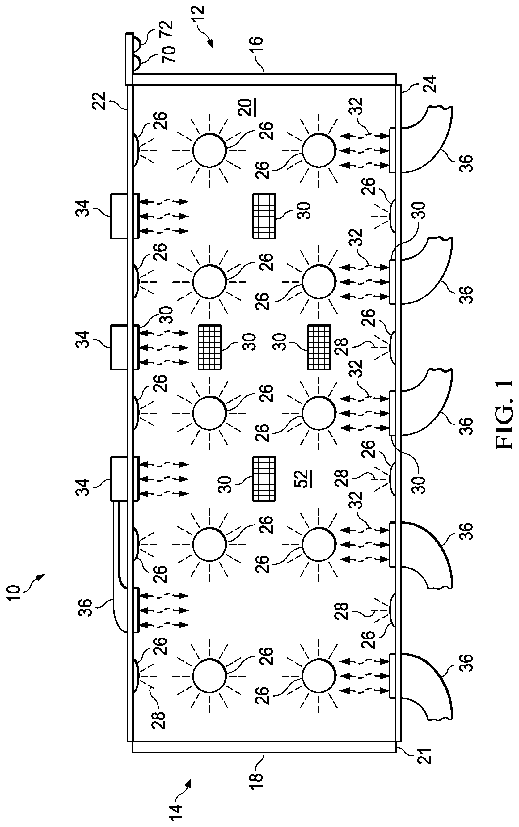 Patent US12320147 Figure 1 – Manual and automatic disinfecting door system and method