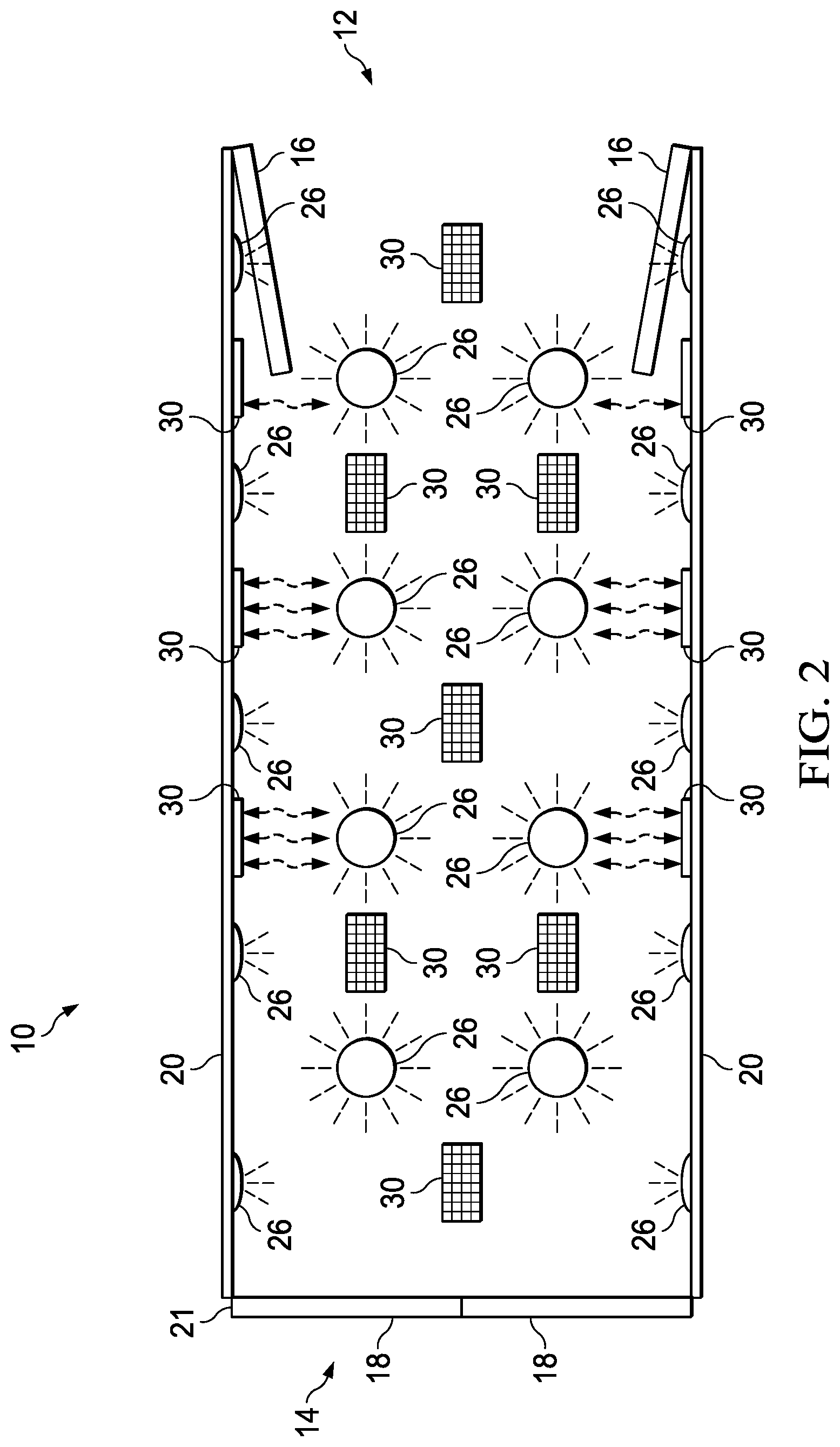 Patent US12320147 Figure 2 – Manual and automatic disinfecting door system and method