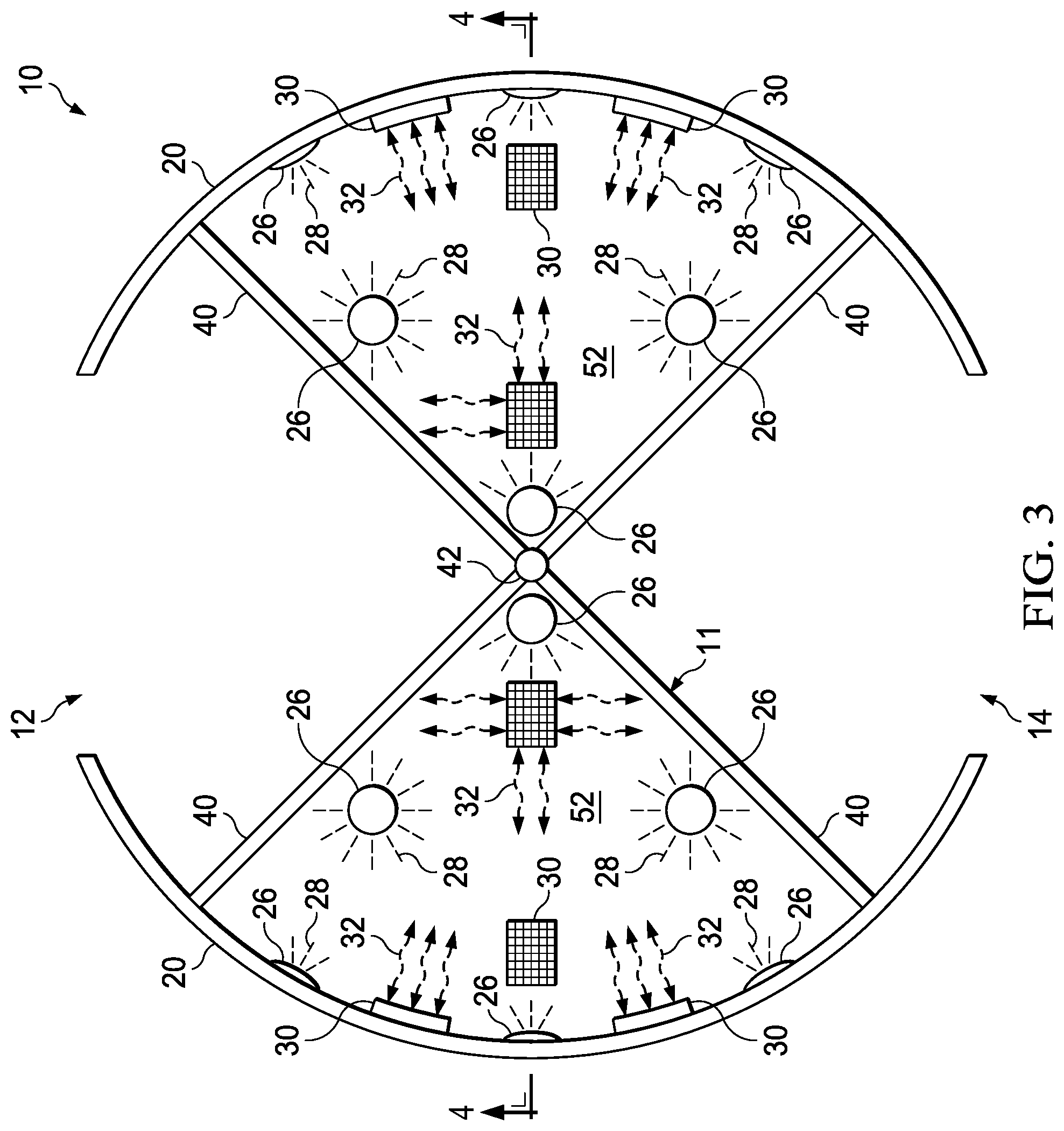 Patent US12320147 Figure 3 – Manual and automatic disinfecting door system and method